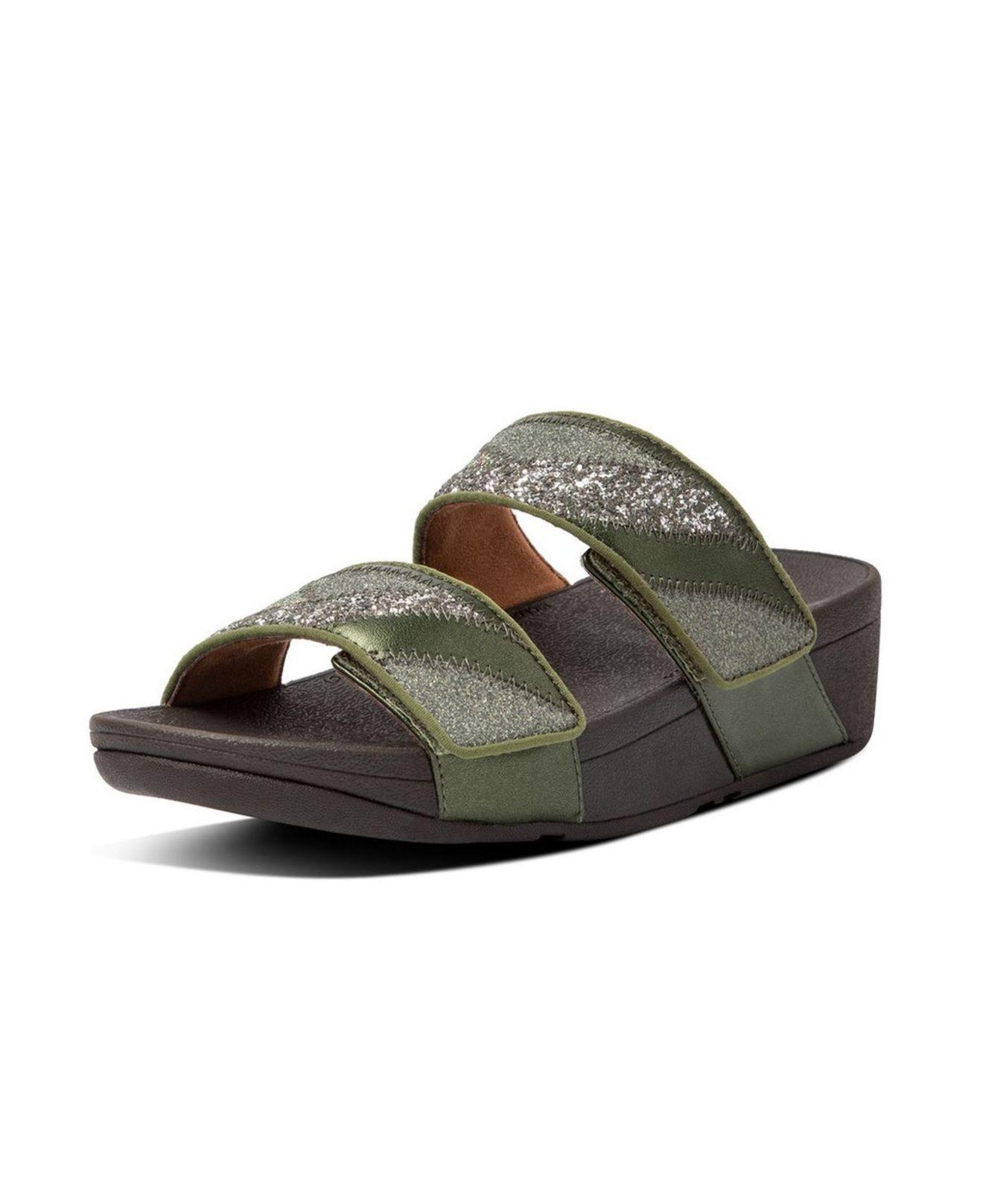 Fitflop Mina Ombre Glitter Slides in Green | Lyst
