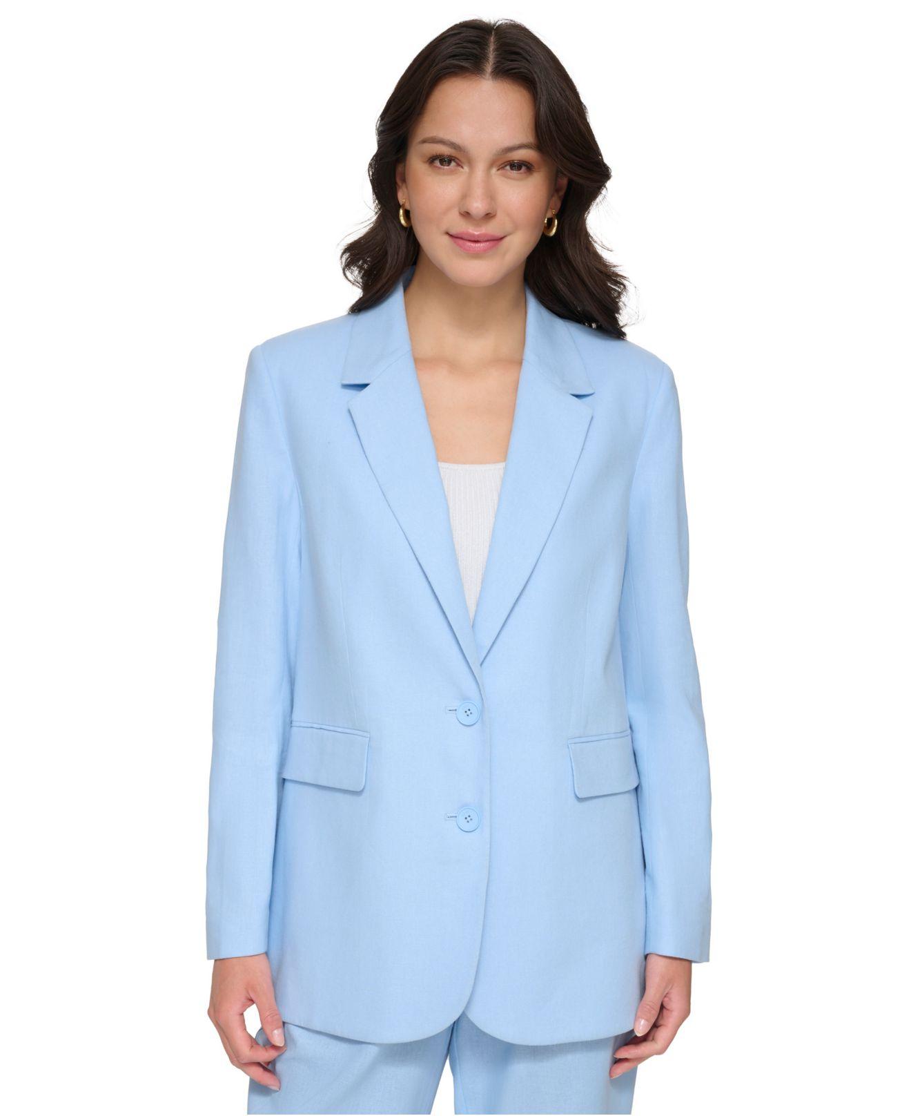 Plus Size Lapel Collar Single-Button Blazer main image 1