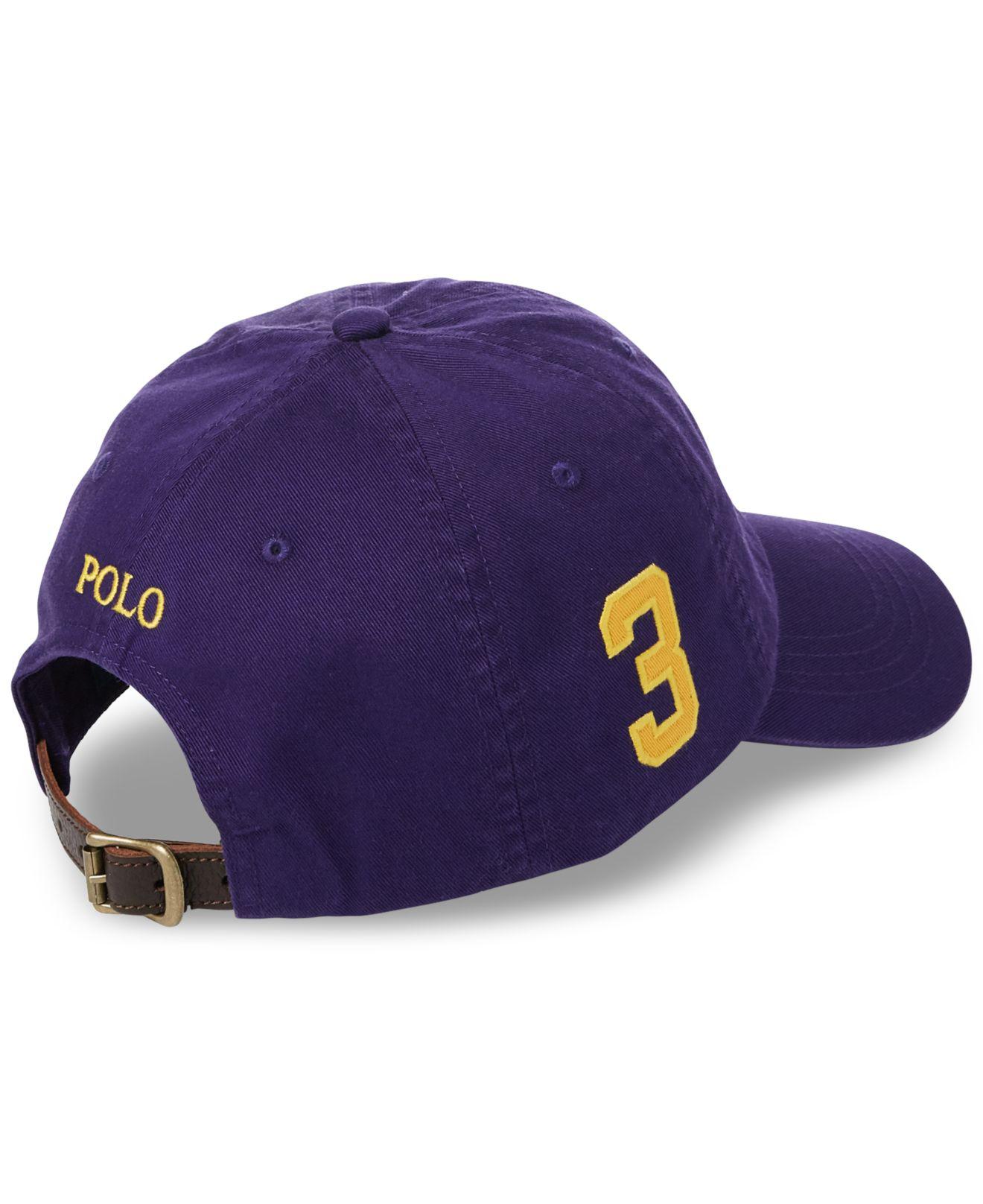 Polo Ralph Lauren Big & Tall Cotton Chino Big Pony Baseball Cap in Purple  for Men | Lyst