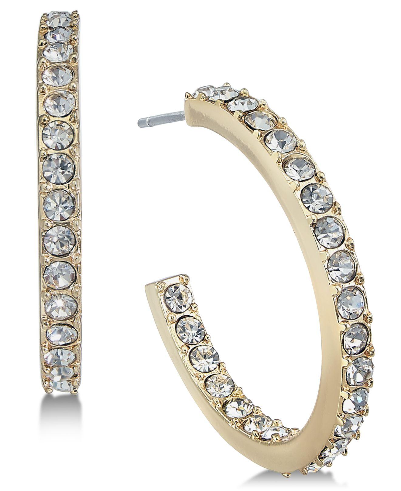 Alfani Gold-tone Pavé Open Hoop Earrings, Created For Macy's in ...