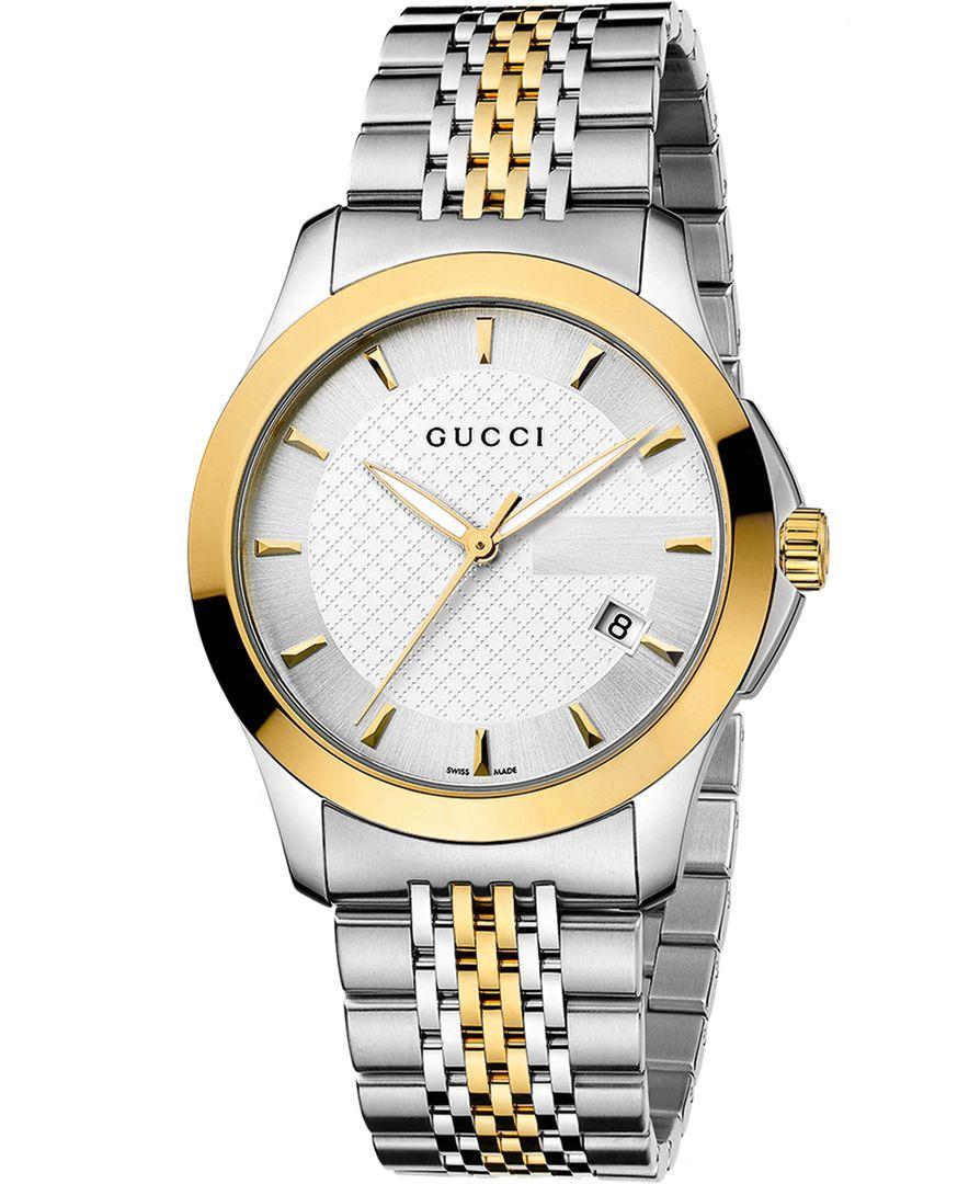 Gucci Watch, Unisex Swiss G-timeless Two Tone Stainless Steel Bracelet 38mm Ya126409 in Metallic 