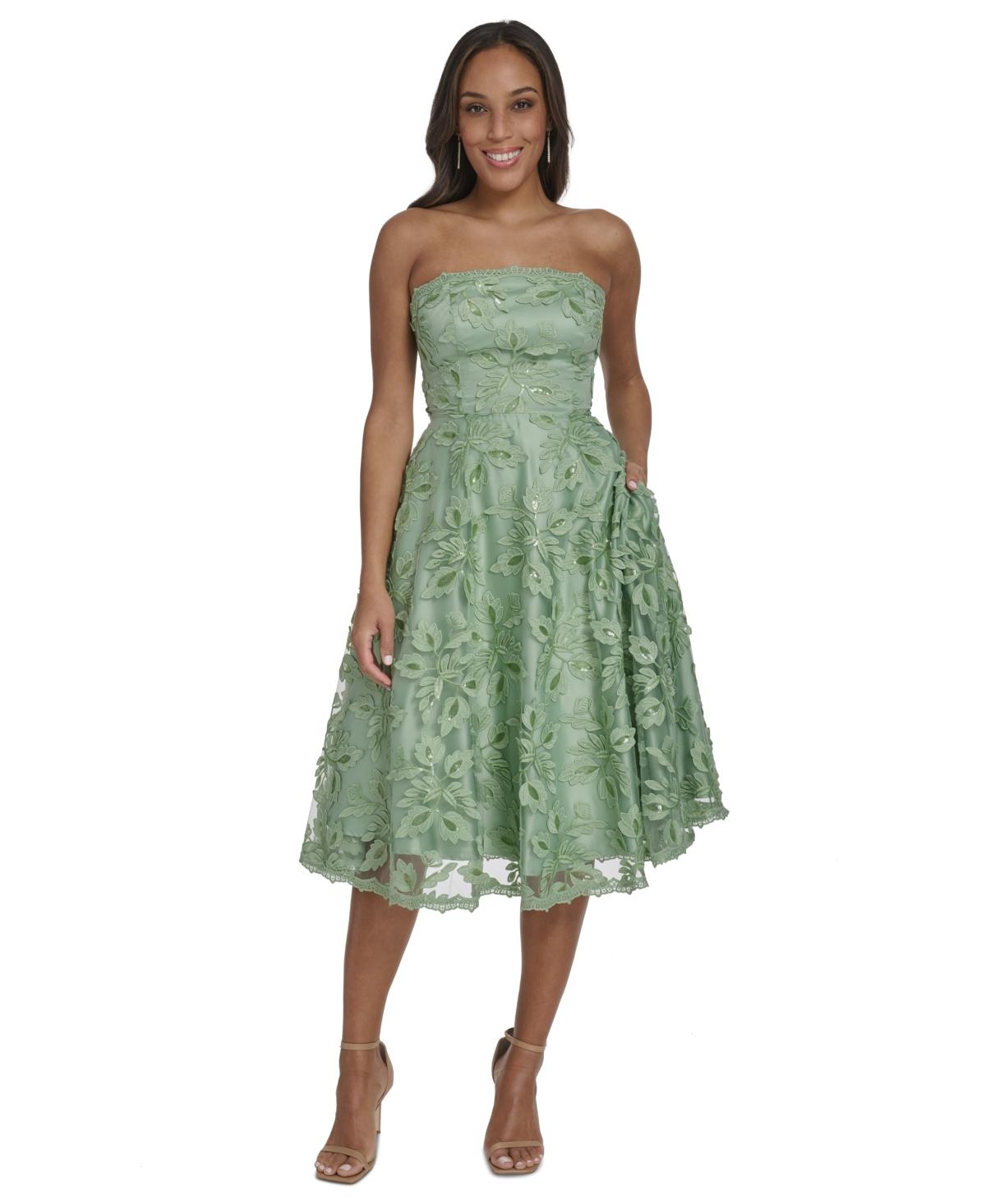 eliza j embroidered lace fit & flare midi dress NWT Eliza J Blue Lace Fit & Flare Dress Size 8