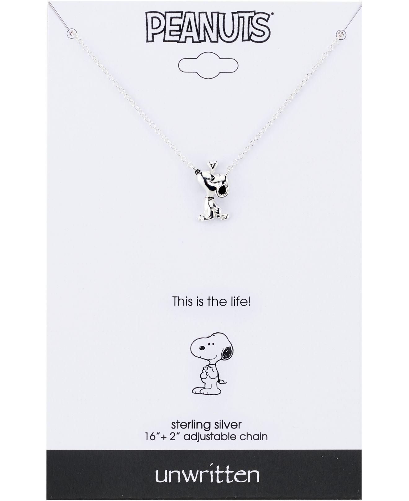 Disney Peanuts "snoopy" Mini Pendant Necklace In Sterling Silver For  Unwritten, 16" + 2" Extender in Metallic | Lyst