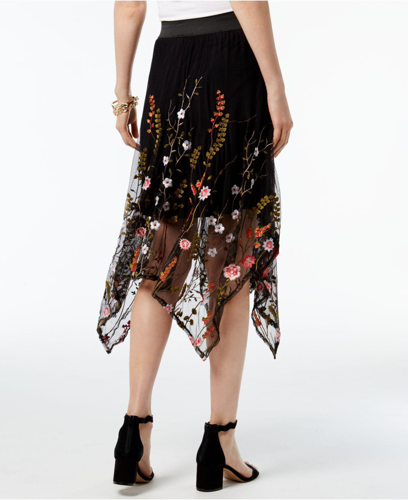 Mesh Handkerchief Hem Dress