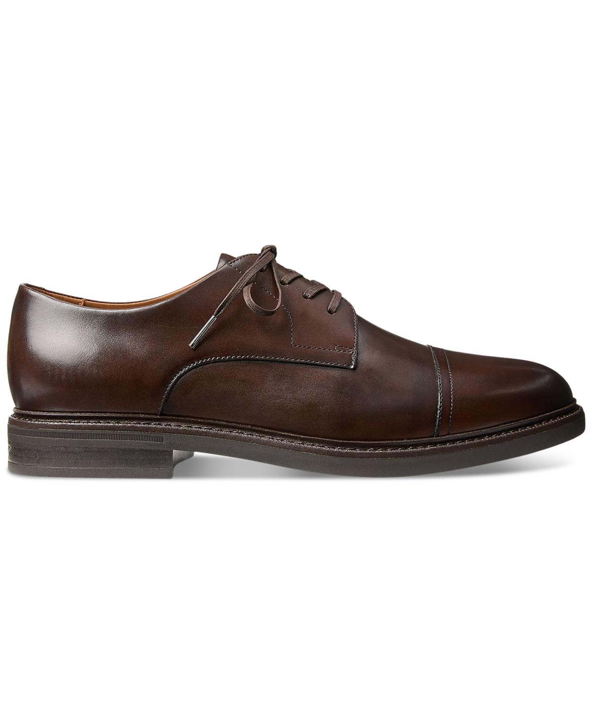 polo ralph lauren men's dress shoes Polo Ralph Lauren Men's Asher Cap Toe Oxfords, Black, 8.5M, Leather