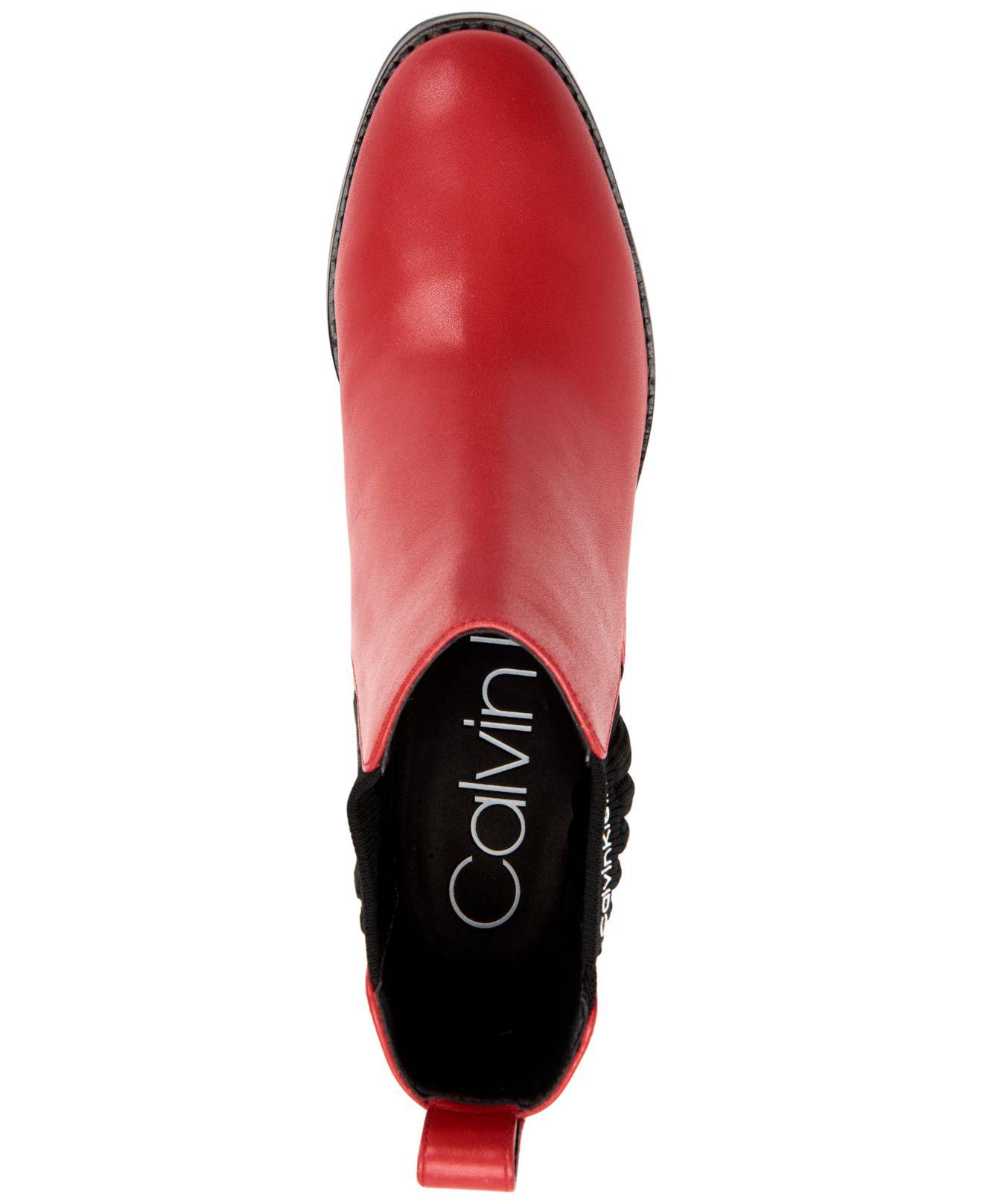 calvin klein red booties