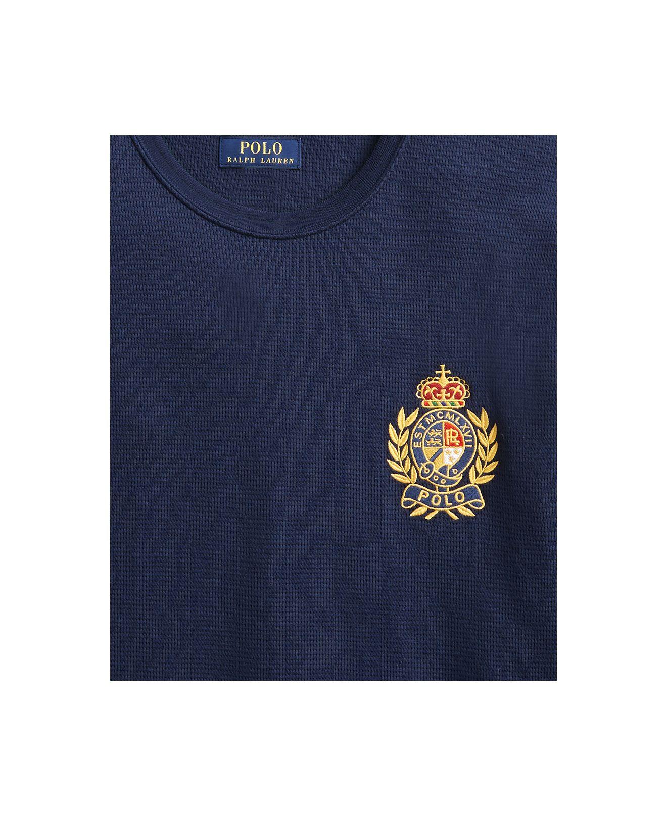Polo Ralph Lauren Cotton Logo Crest Waffle Pajama Shirt, Created For Macy's  in Blue for Men - Lyst