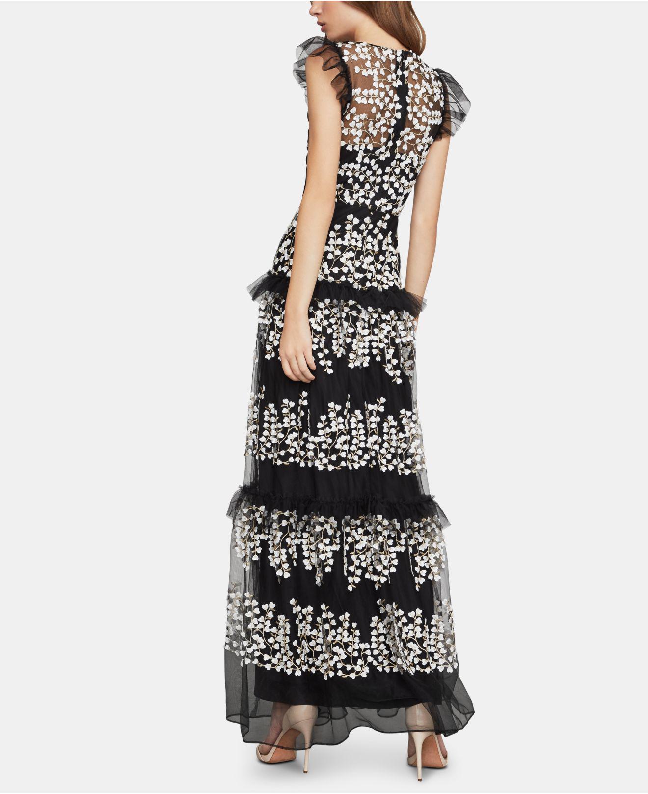 Bcbg black ruffle dress Clearance