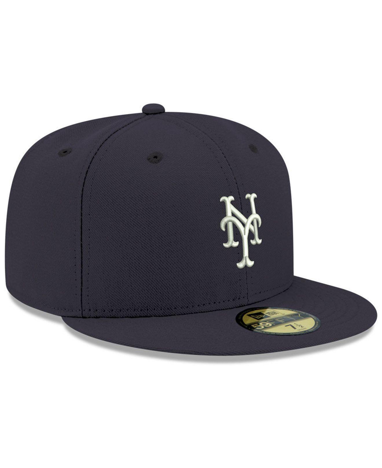 Men's New Era Stone/Black York Mets Chrome 59FIFTY Fitted Hat