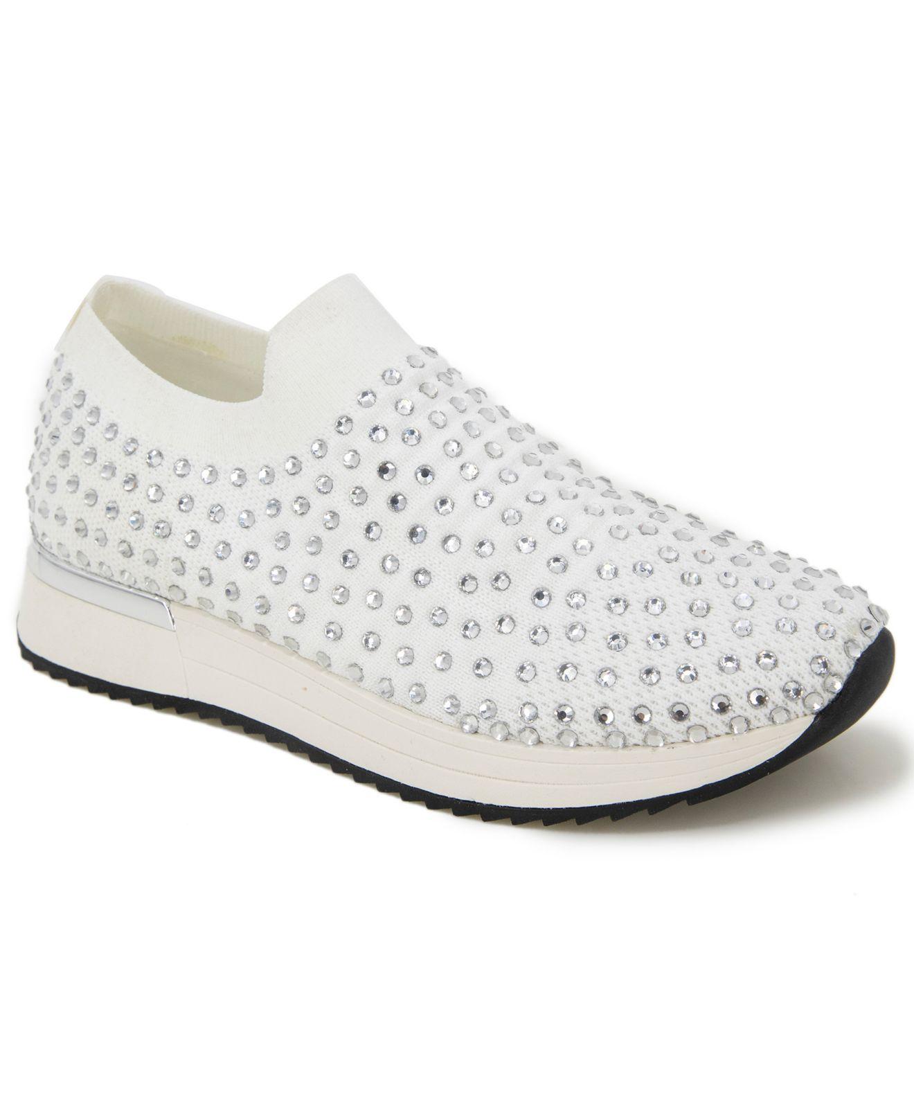 Kenneth Cole Reaction Rubber Cameron Jewel Joggers Sneakers in White | Lyst