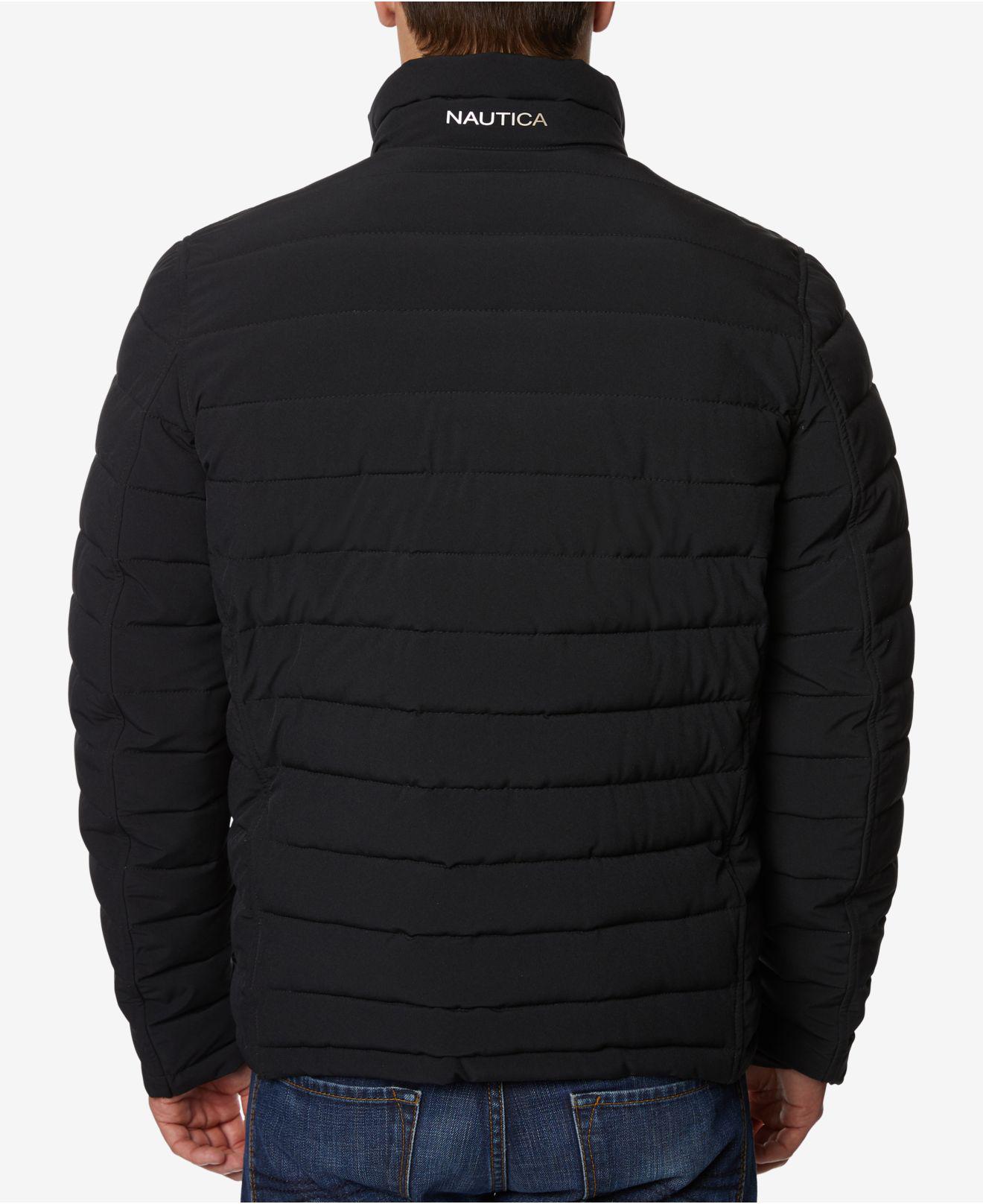 Nautica Synthetic Big & Tall Stretch Reversible Jacket in Black/Grey ...