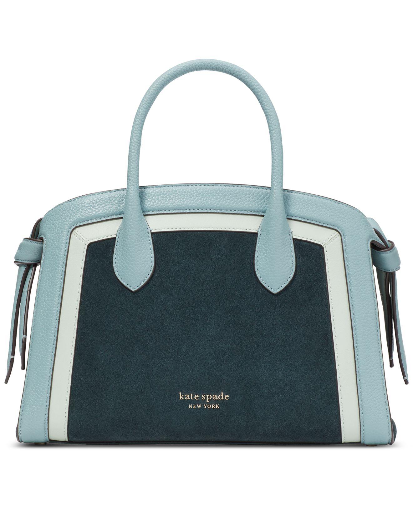 Kate Spade Knott Color-blocked Pebbled Leather Medium Crossbody Tote in  Blue