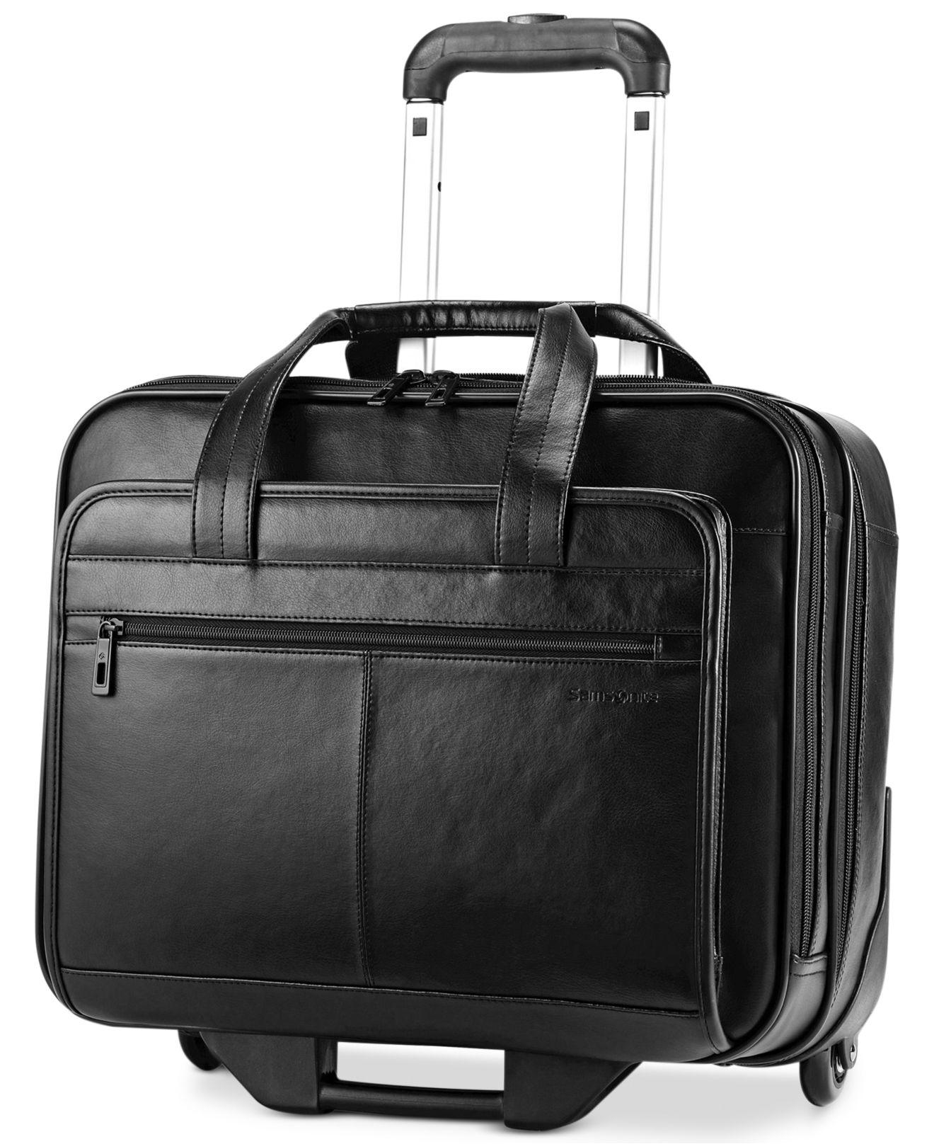 Samsonite Rolling Leather Business Case, Mobile Office in Black for Men |  Lyst