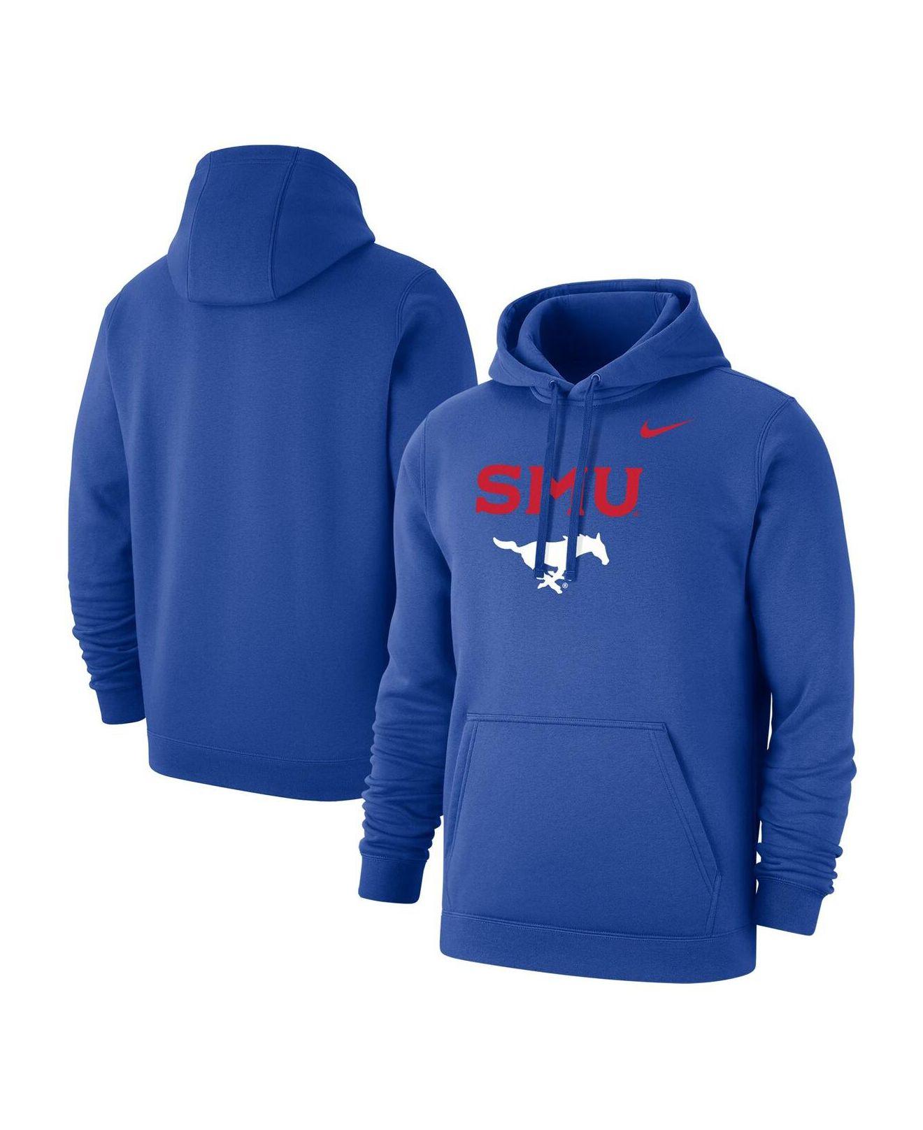 Nike Royal Smu Mustangs Primary Logo Club Pullover Hoodie in Blue for ...