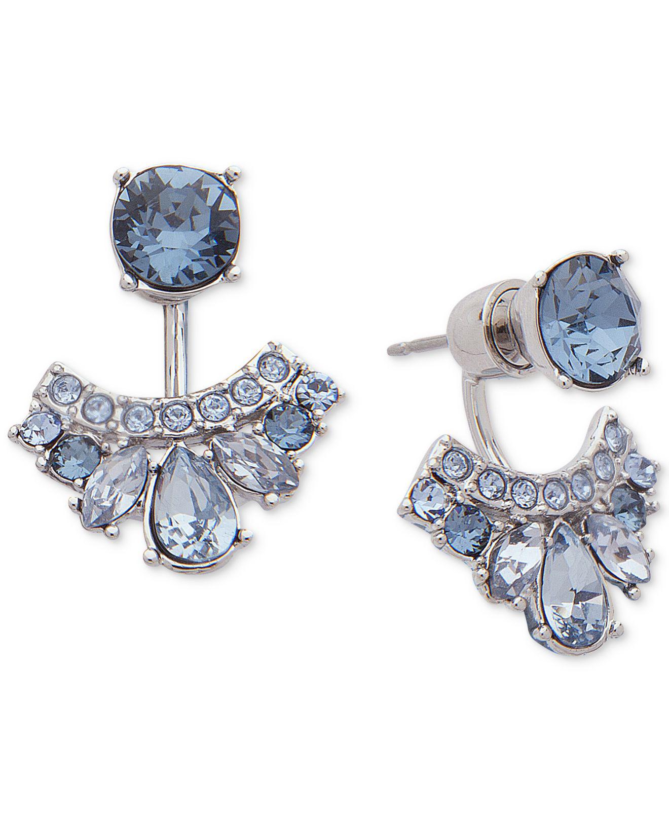 Lyst Givenchy Crystal Pavé Front Back Earrings In Blue Givenchy