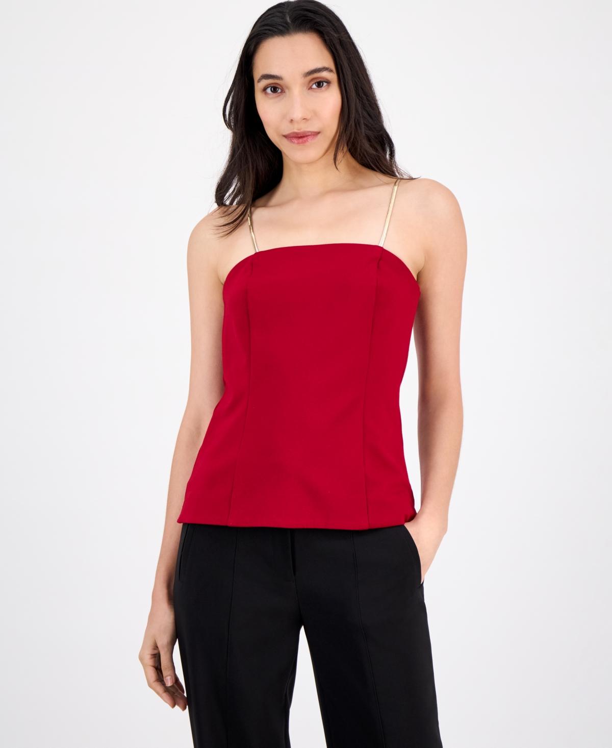 Top / Bustier Rouge Baleiné Satin CAMAIEU Taille 42 - Occasion En Excellent état