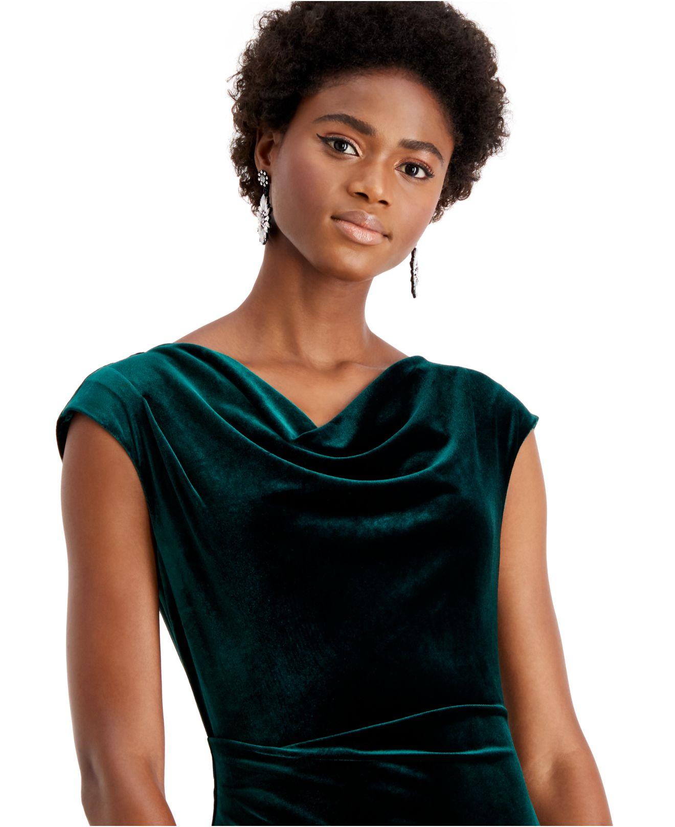 vince camuto velvet green dress