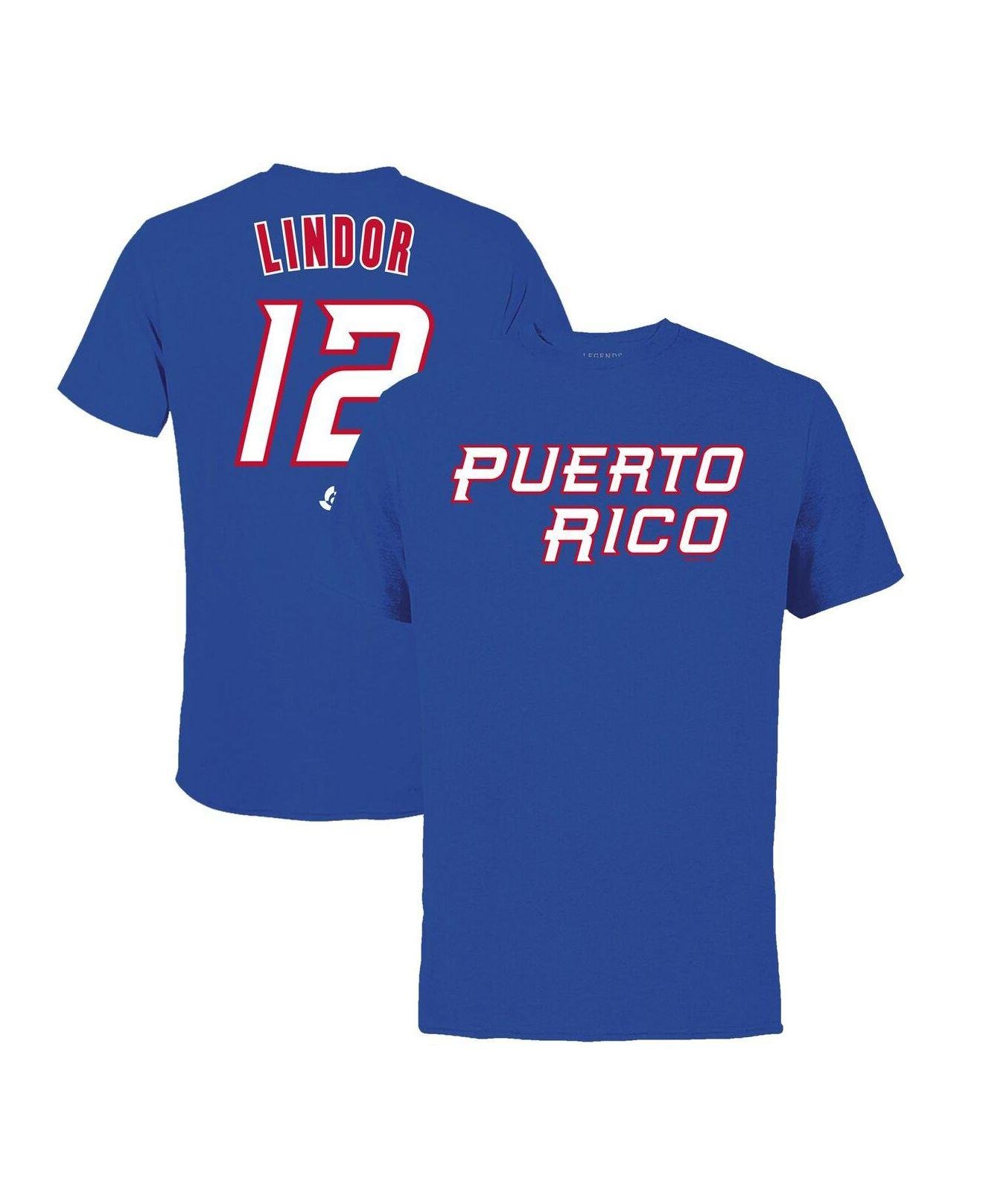 Women's Puerto Rico Baseball Francisco Lindor Majestic Red 2017 World  Baseball Classic Name & Number T-Shirt