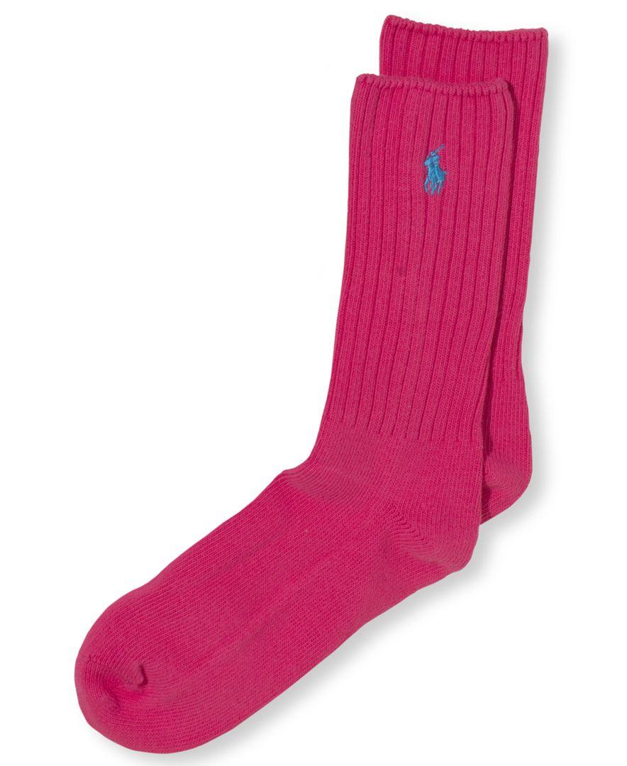Polo ralph lauren Men's Crew Socks in Pink for Men | Lyst