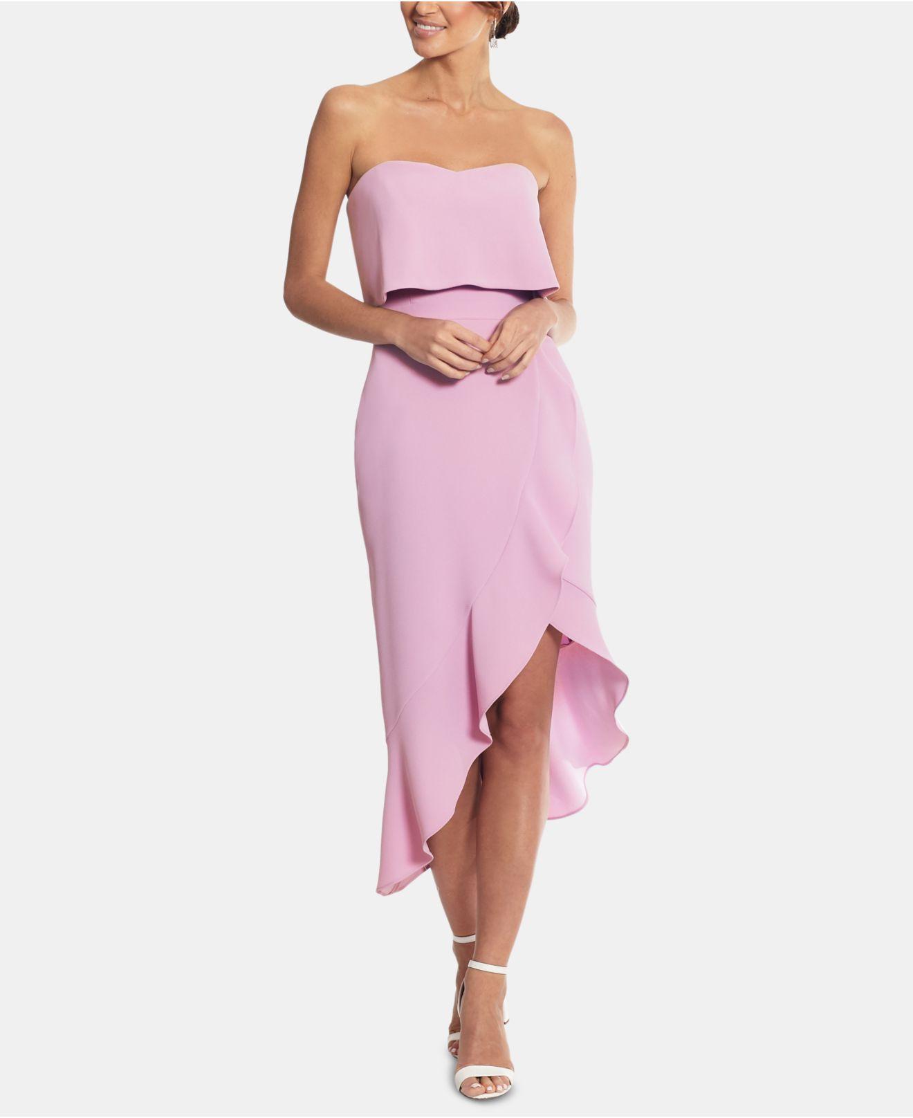 xscape crepe bustier ruffle dress