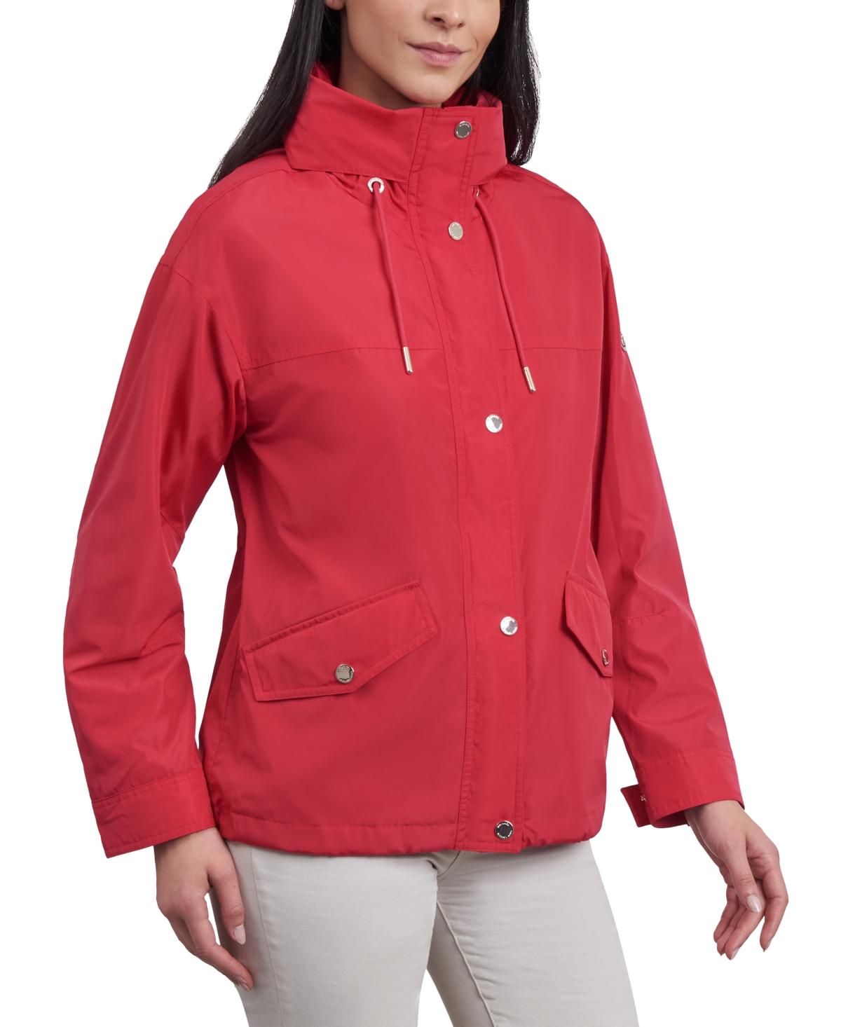 Michael Kors Michael Cinchedwaist Bomber Raincoat in Red Lyst