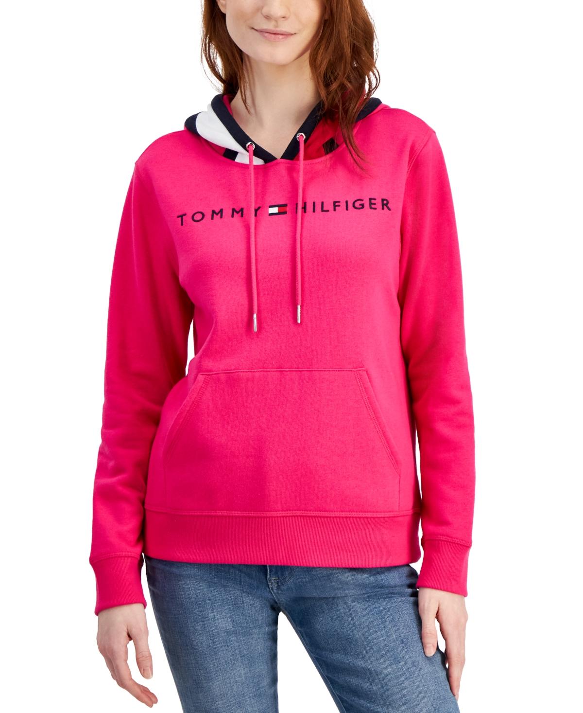 Pullover Tommy Pink Lyst | Hoodie Logo Hilfiger in Colorblocked