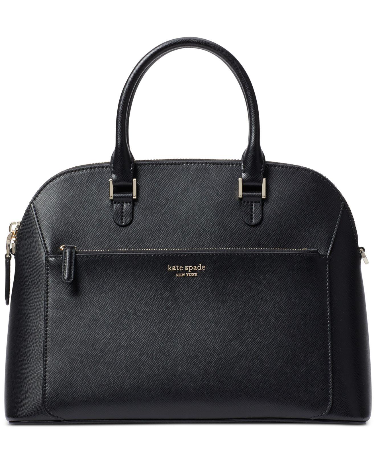 Kate Spade Leather Small Dome Satchel in Black/Gold (Black) Lyst