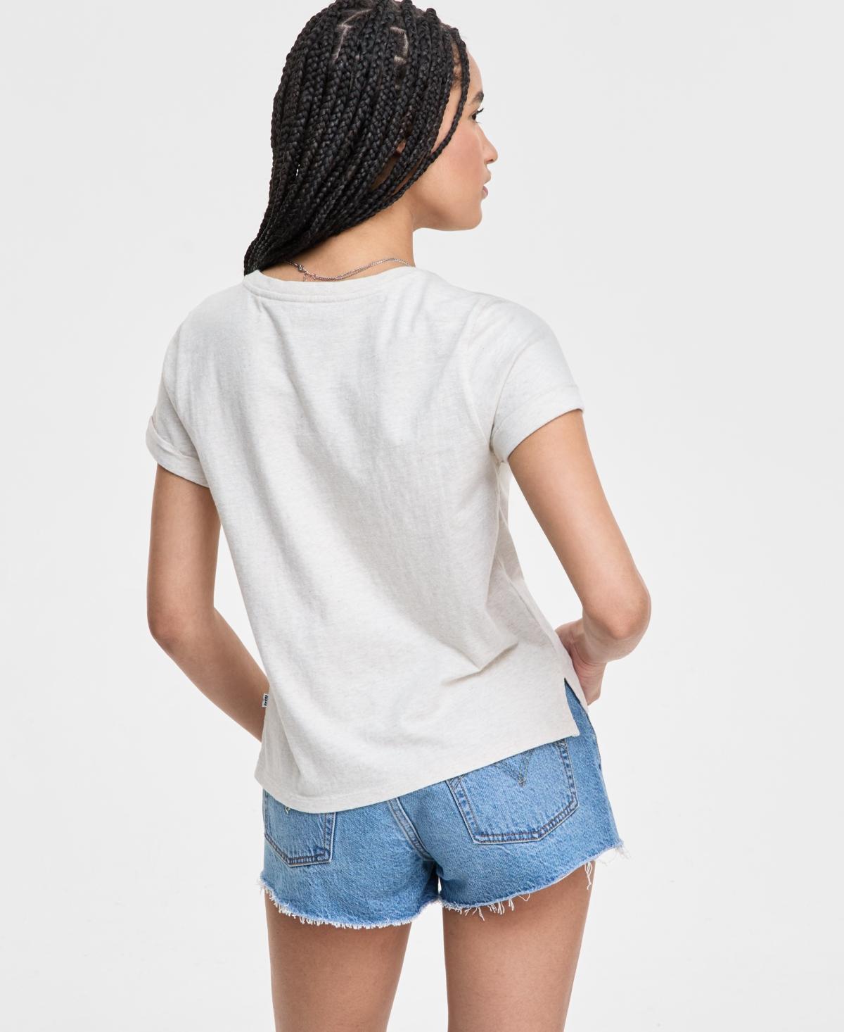 売れ筋商品|||リーバイス カットソー トップス レディース Women's Margot Cotton Embroidered-Trim T-Shirt Delicate Embroidery - Blue Levi's Margot Cotton Embroidered-trim T-shirt in Blue | Lyst