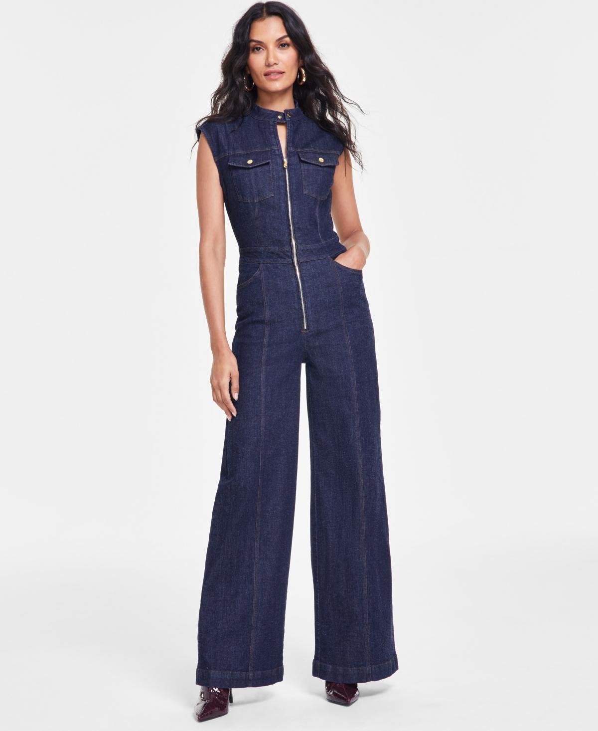 I.N.C. International Concepts Wide-Leg デニムジャンプスーツ INC International Concepts Wide-leg Denim Jumpsuit in Blue
