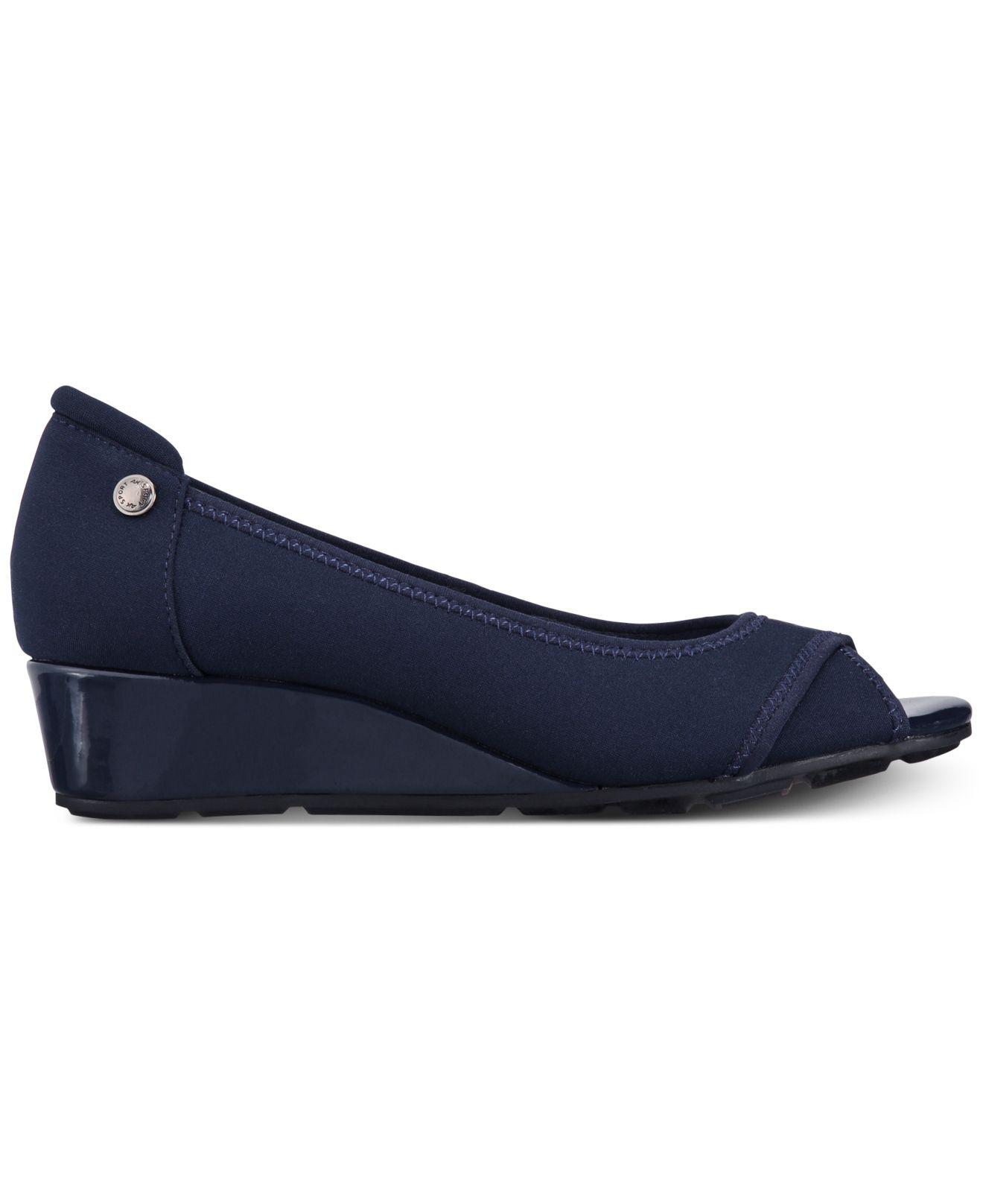 anne klein corner wedge heels