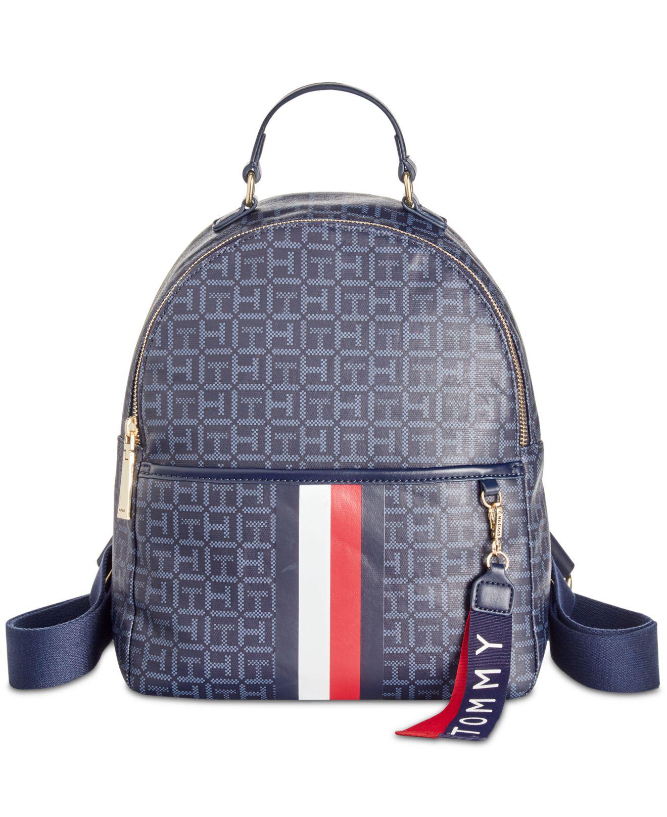 Tommy Hilfiger Roma Jacquard Signature Backpack in Navy/Gold (Blue) Lyst