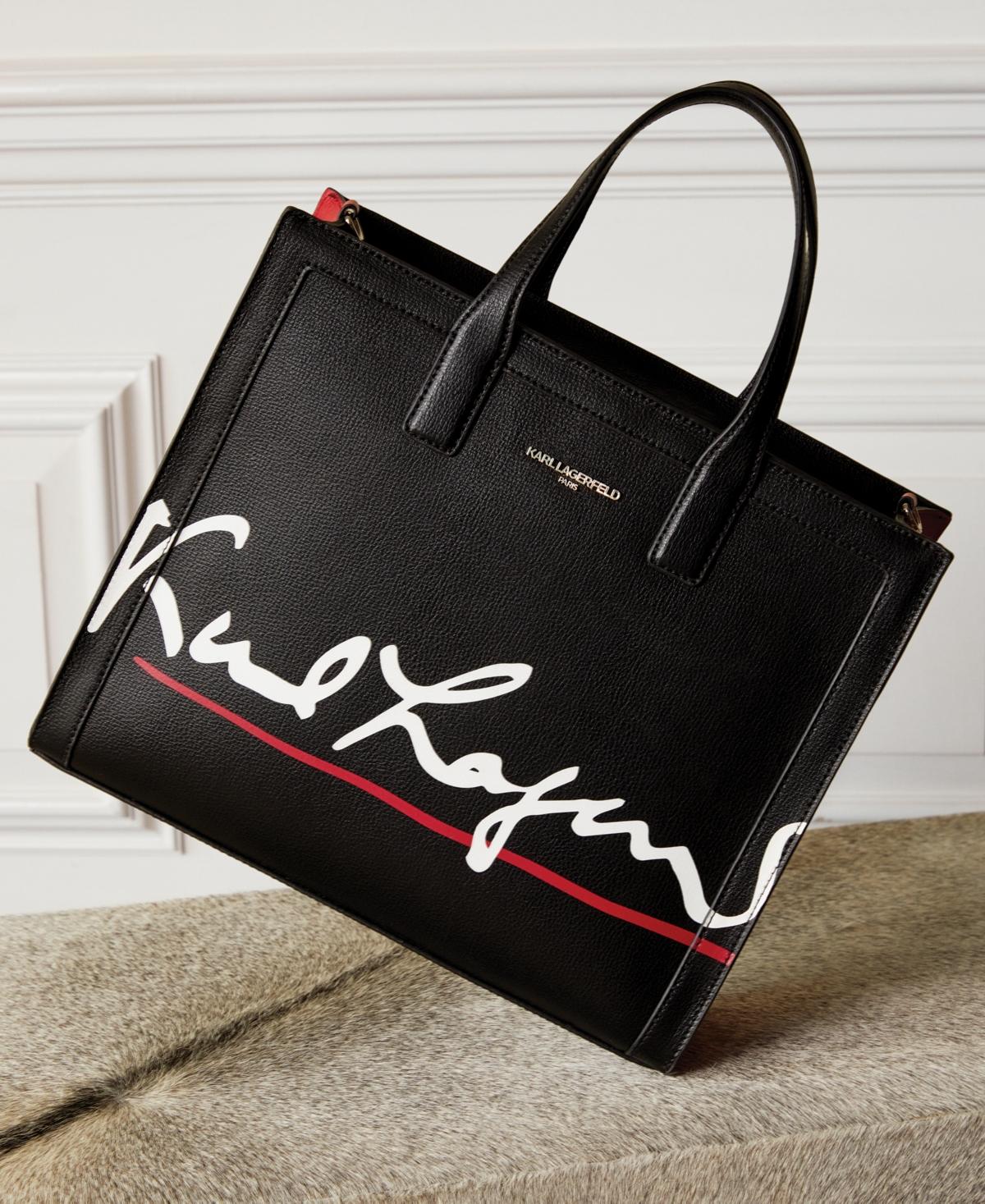 Karl Lagerfeld Paris Nouveau Leather Small Tote Bag