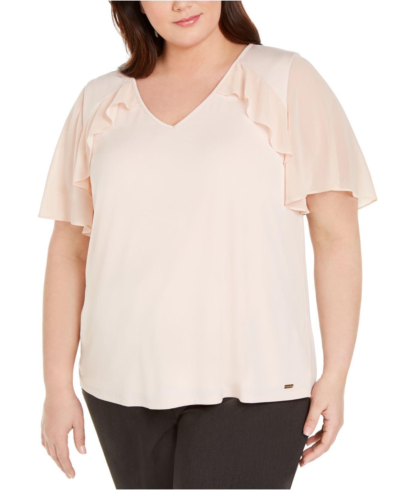 calvin klein flutter sleeve