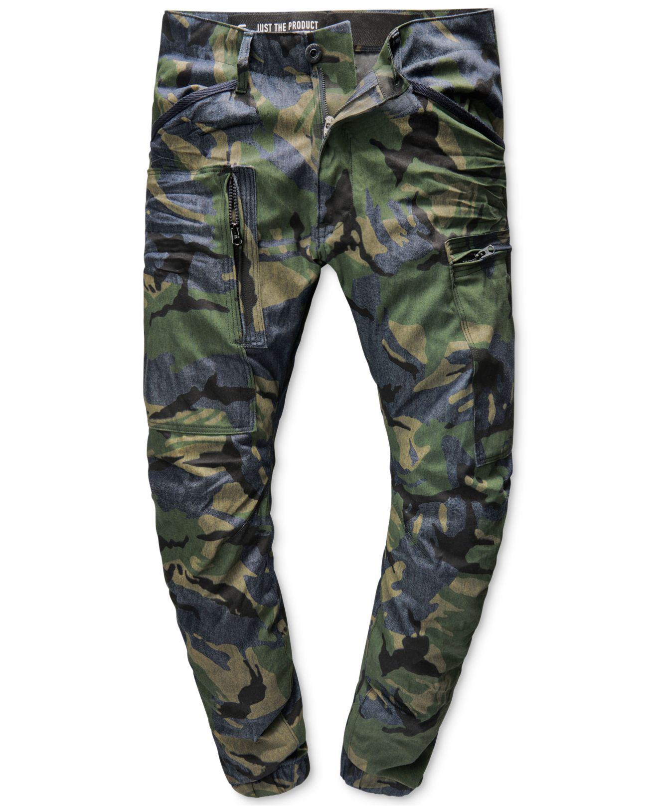 G-Star RAW Denim Men's Powell 3d Tapered-fit Camouflage Cuffed Jeans in ...