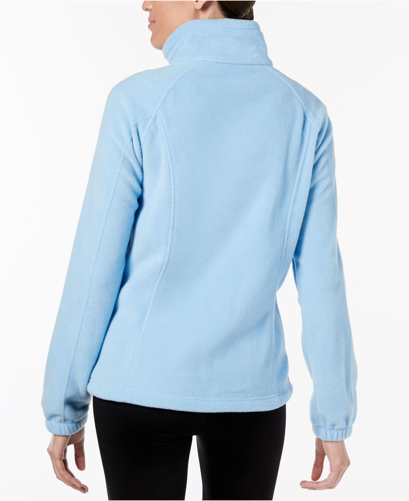 light blue columbia fleece jacket