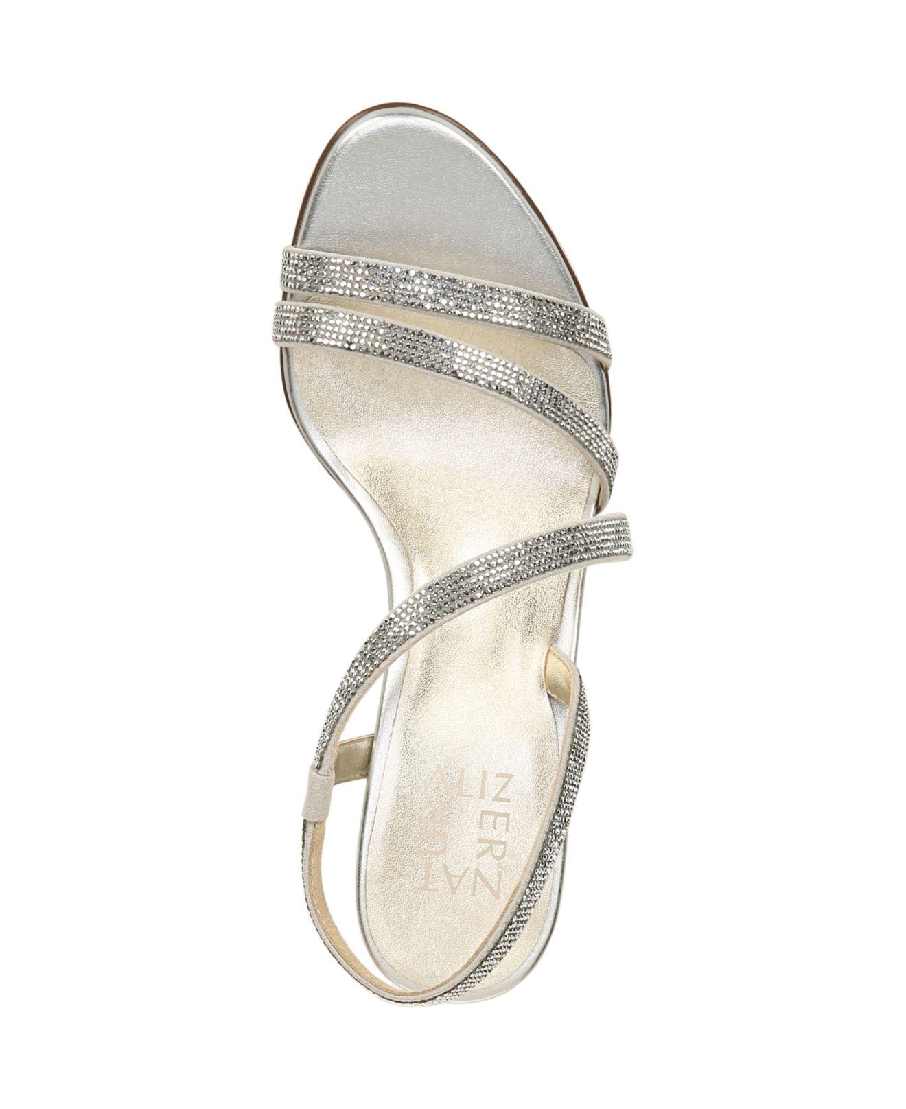 Naturalizer Leather Vanessa Strappy Sandals in Silver (Metallic) - Lyst