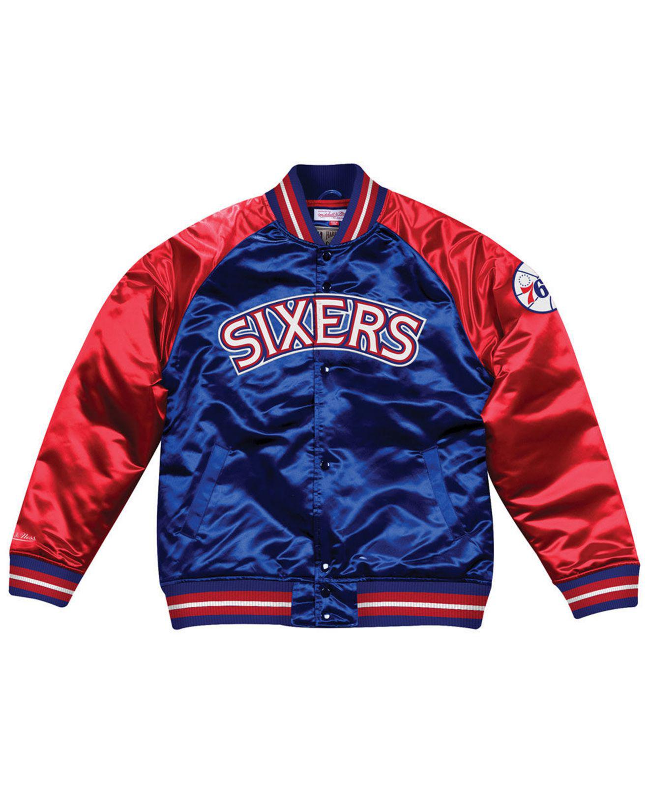 Mitchell & Ness Philadelphia 76ers Tough Season Satin Jacket in Blue/Red (Blue) for Men - Lyst