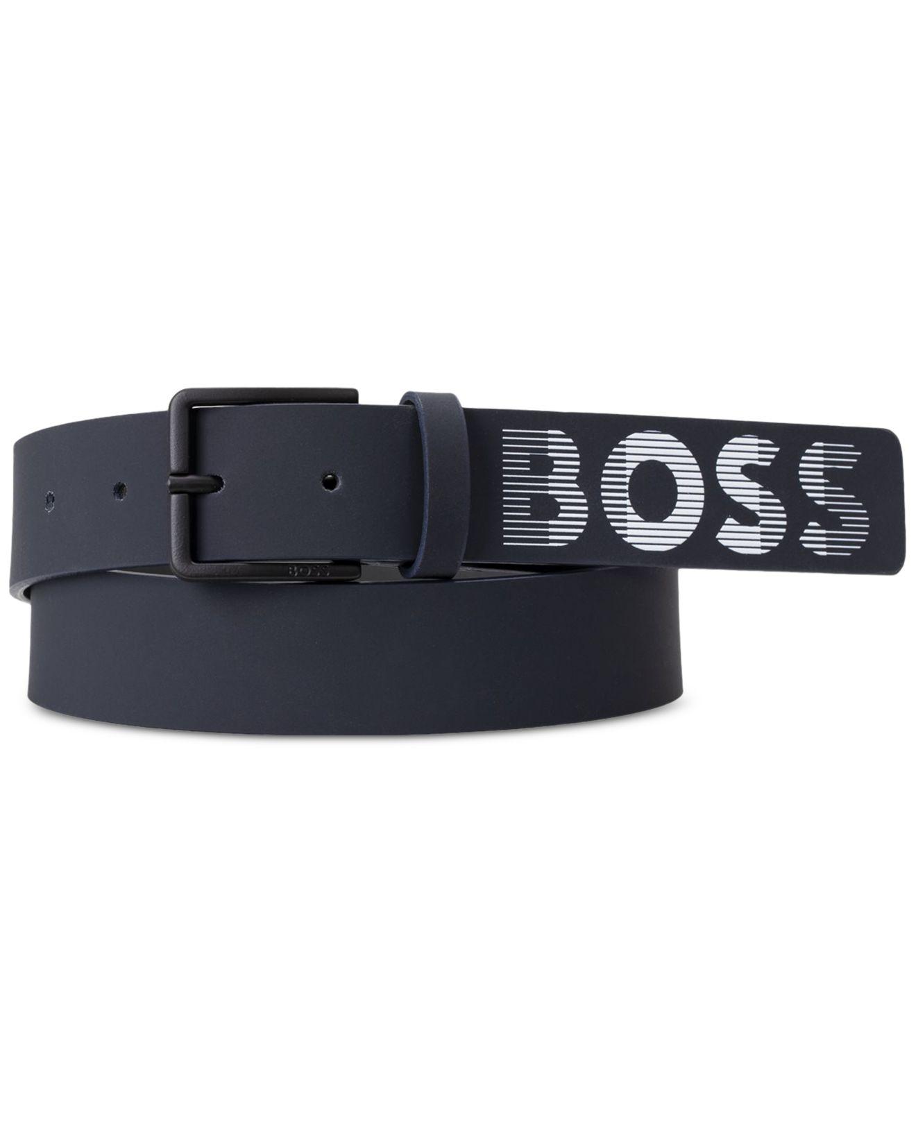 BOSS - Italian-made reversible belt with monogram buckle