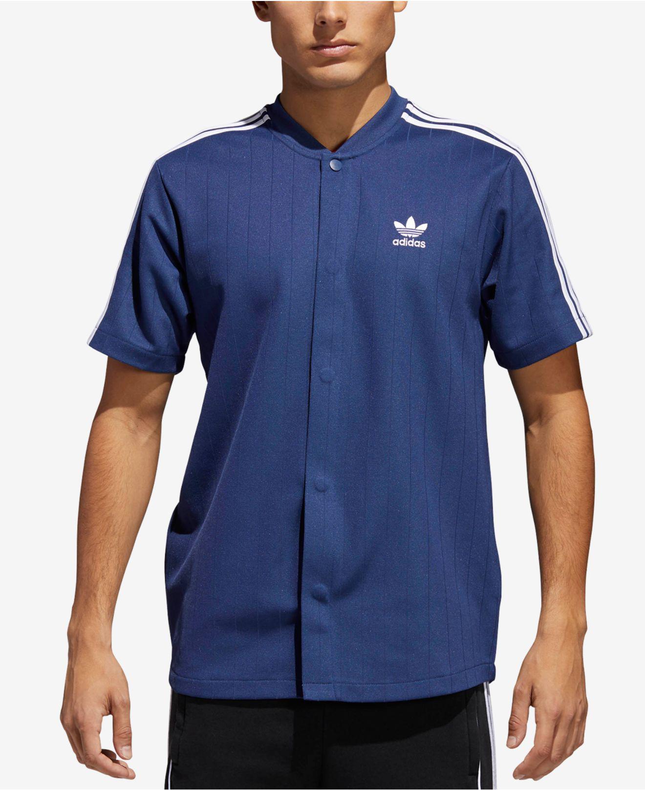 adidas Cotton Originals Jacquard Baseball Snap T-shirt in Blue for ...