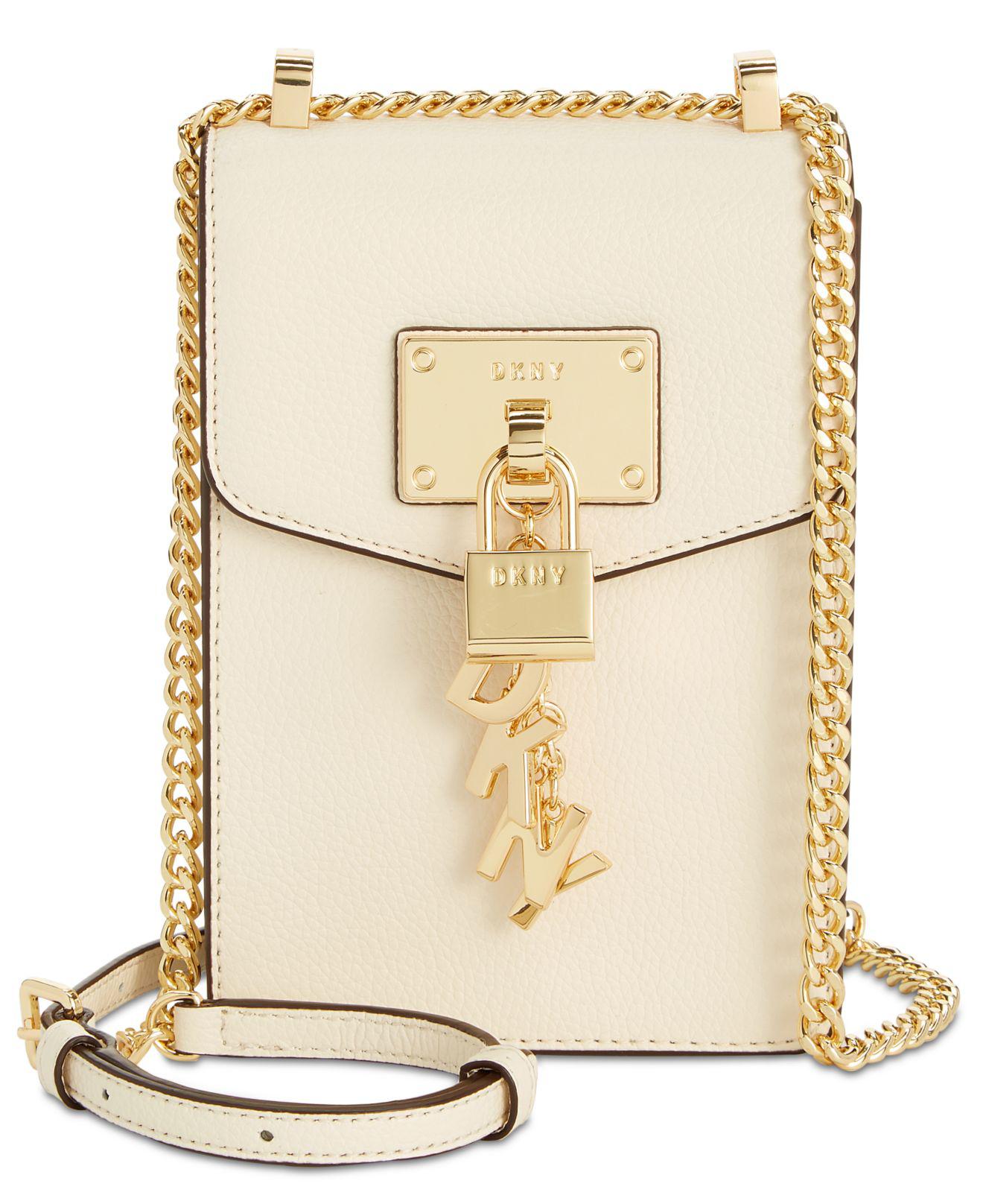 DKNY Elissa Pebbled Charm Chain Strap Crossbody