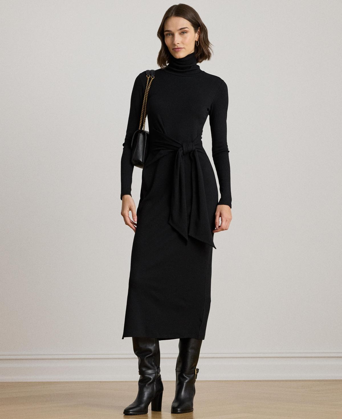 ralph lauren tie front jersey dress