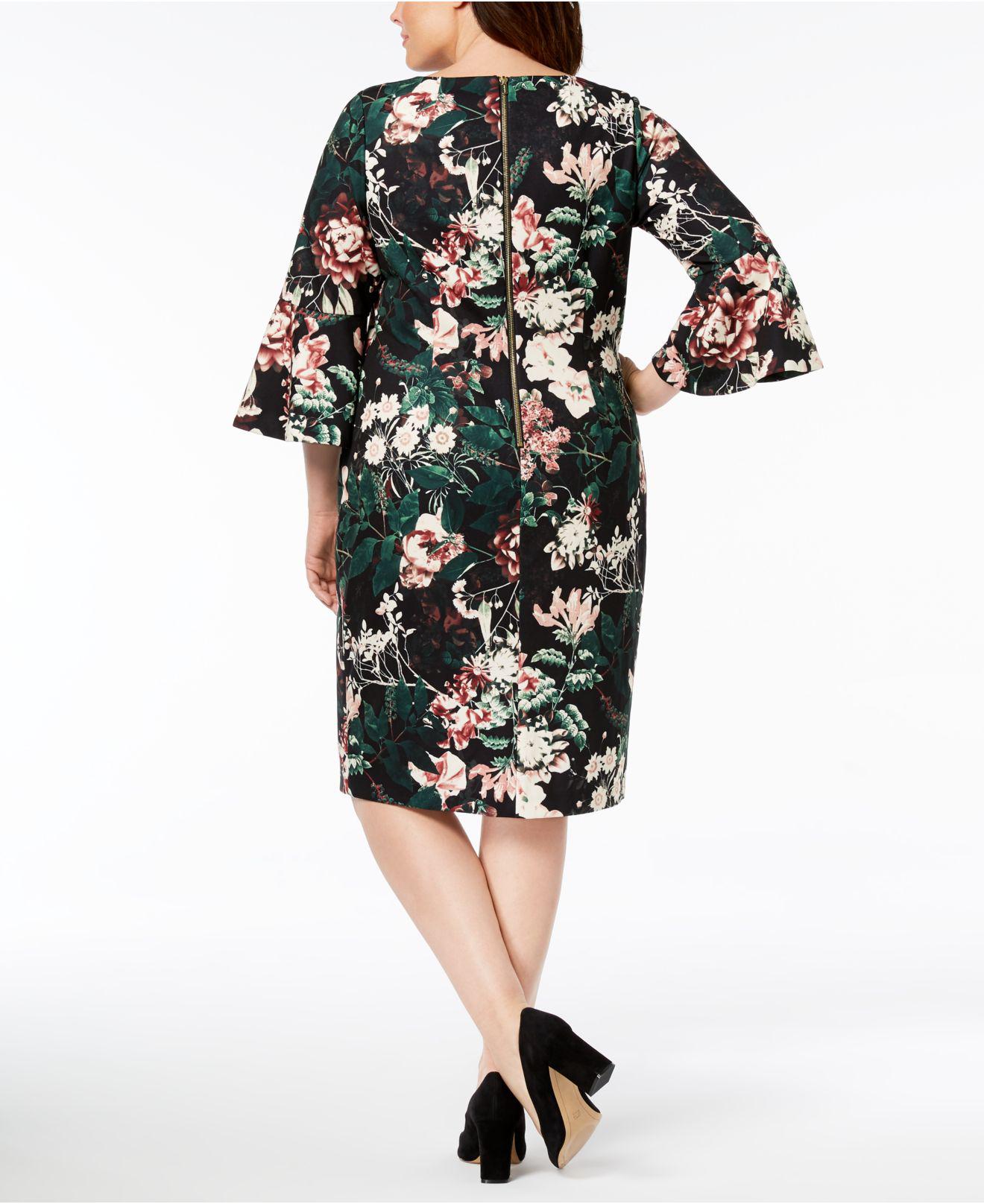 calvin klein plus size bell sleeve dress