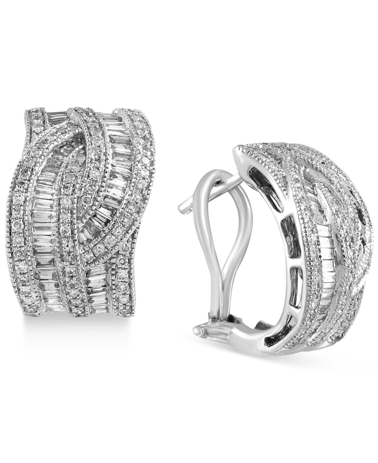 Effy Collection Diamond Interwoven Hoop Earrings (13/8 Ct