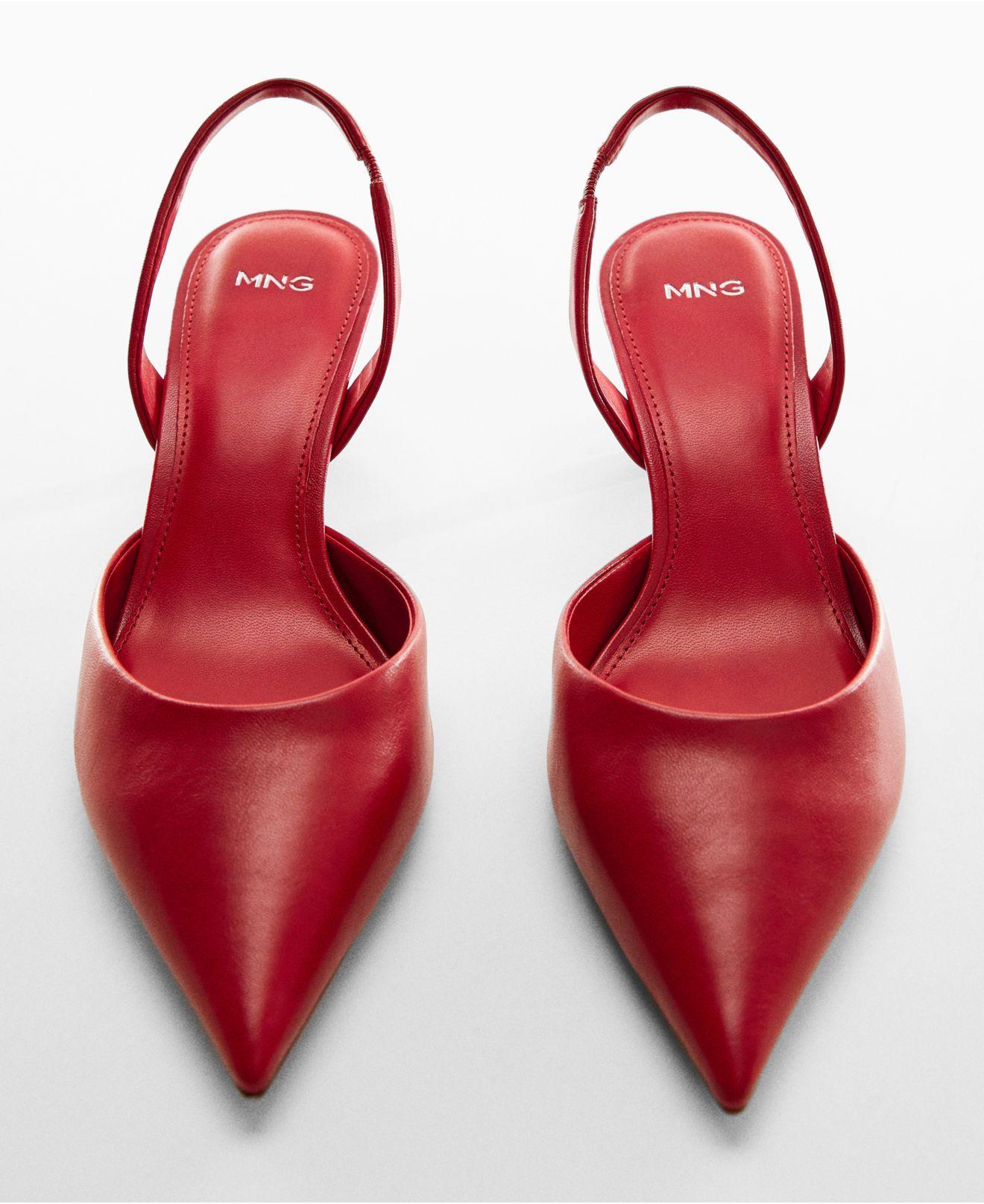 Mango Sling Back Heel Shoes in Red | Lyst