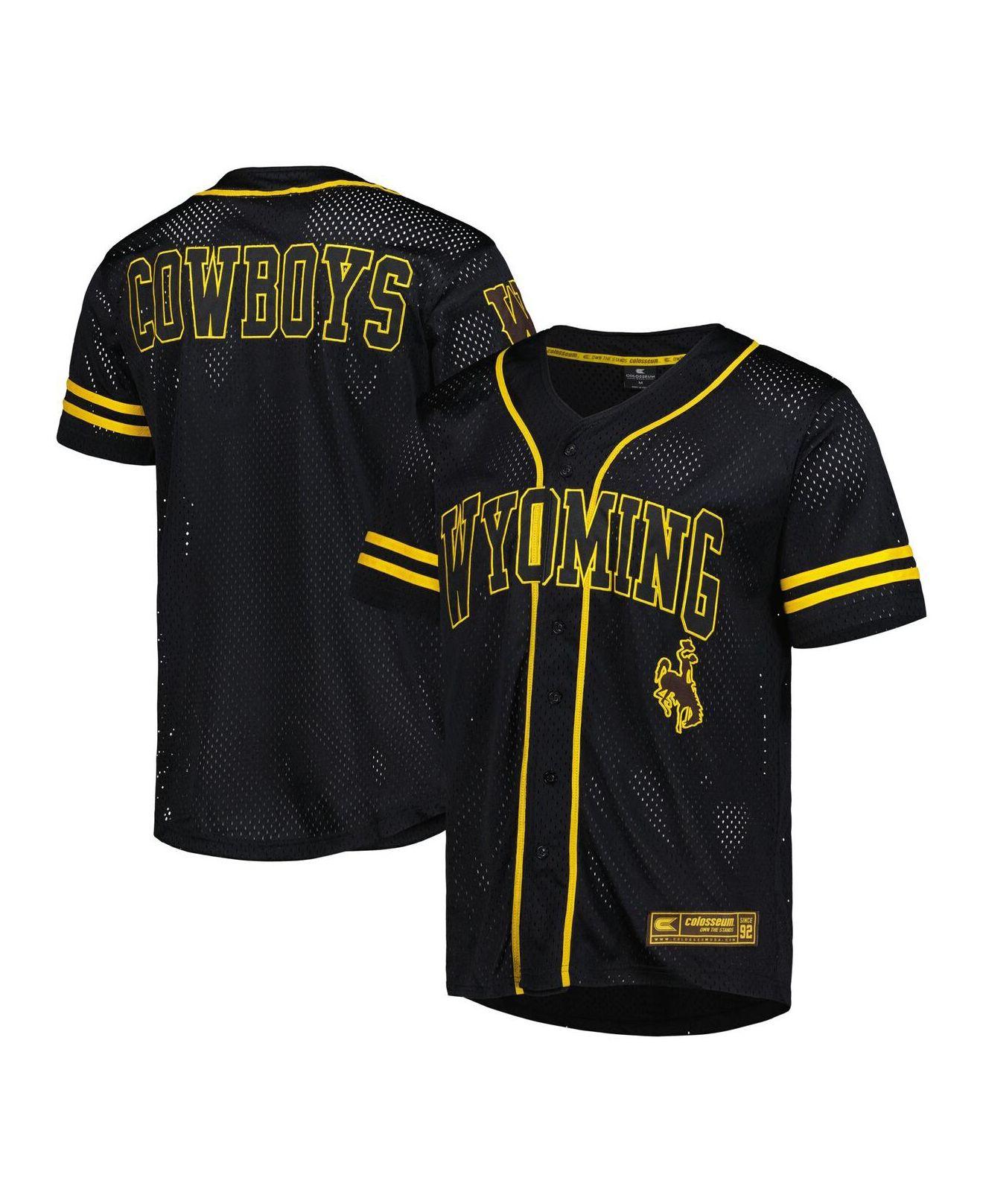 Colosseum Athletics Black Wyoming Cowboys Free Spirited Mesh Buttonup