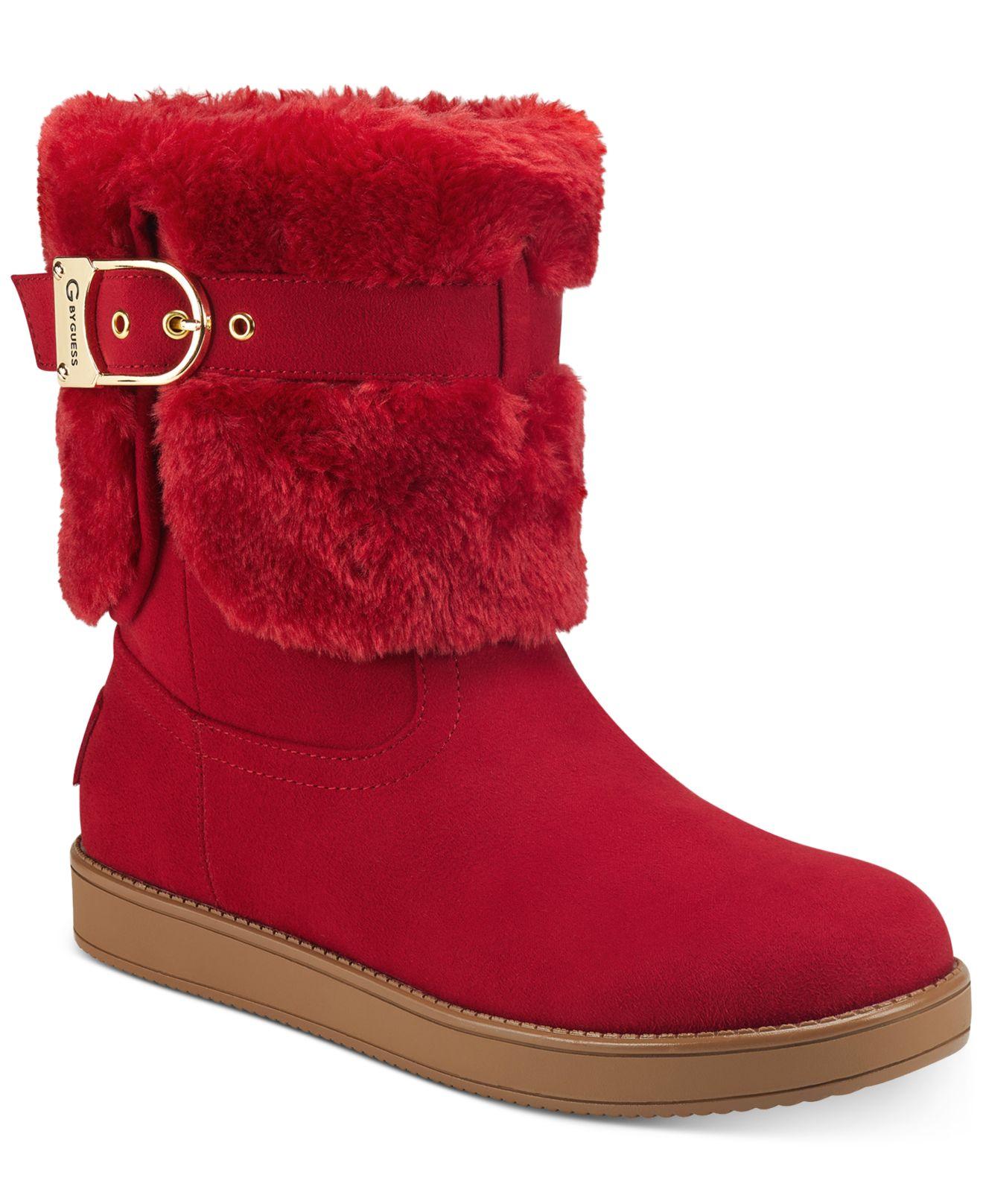 guess boots red