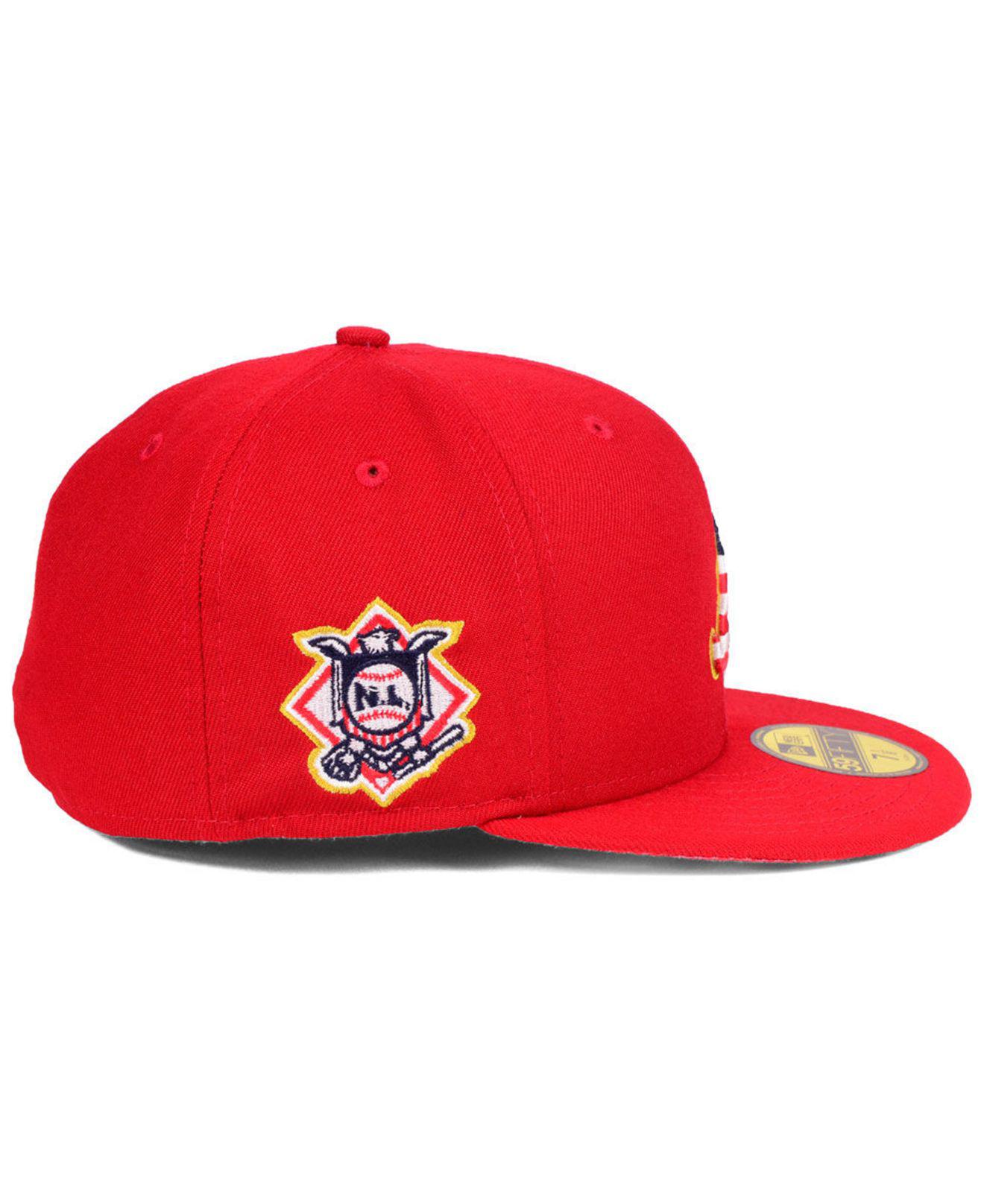 KTZ Atlanta Braves Stars And Stripes 59fifty Fitted Cap in Red for Men