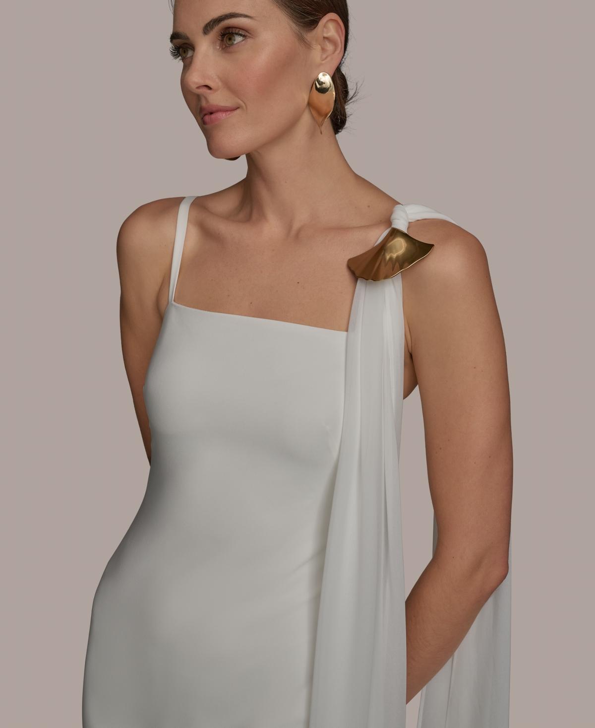 【Donna Karan New York】Straight-Neck Chiffon-Sash Gown Donna Karan New York Women's Straight-Neck Chiffon-Sash Gown