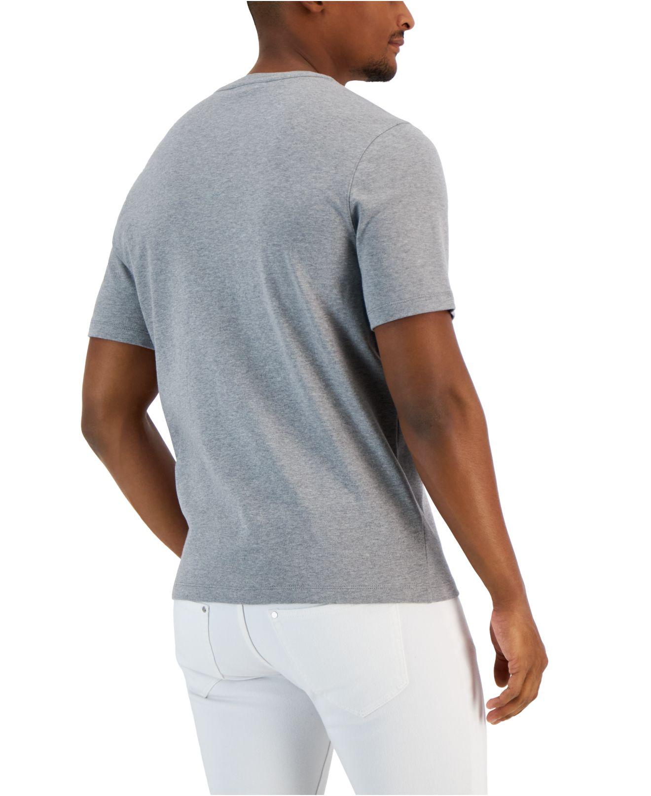 Michael Kors Solid V-neck T-shirt in Grey for Men | Lyst Canada