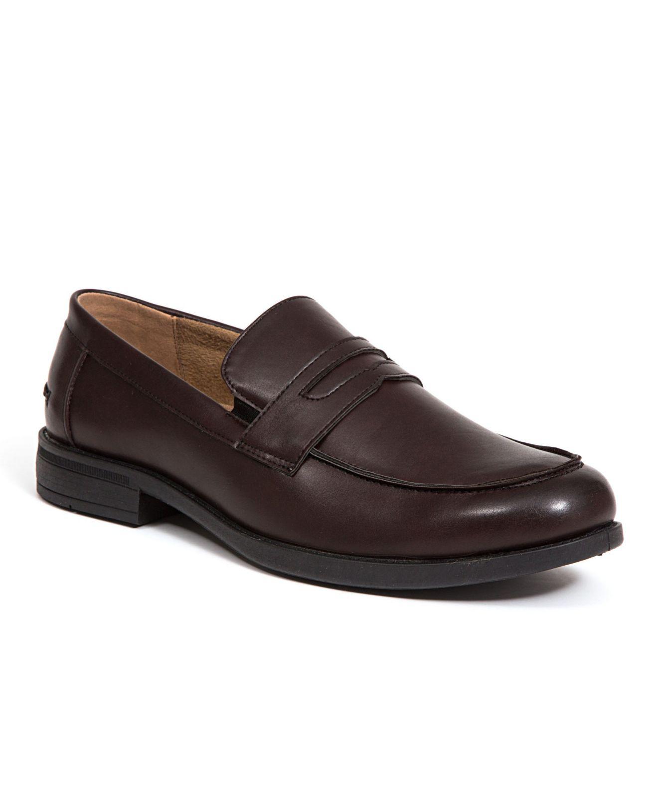 Deer Stags Leather Men's Fund Classic Dress Loafer in Dark Brown (Brown ...